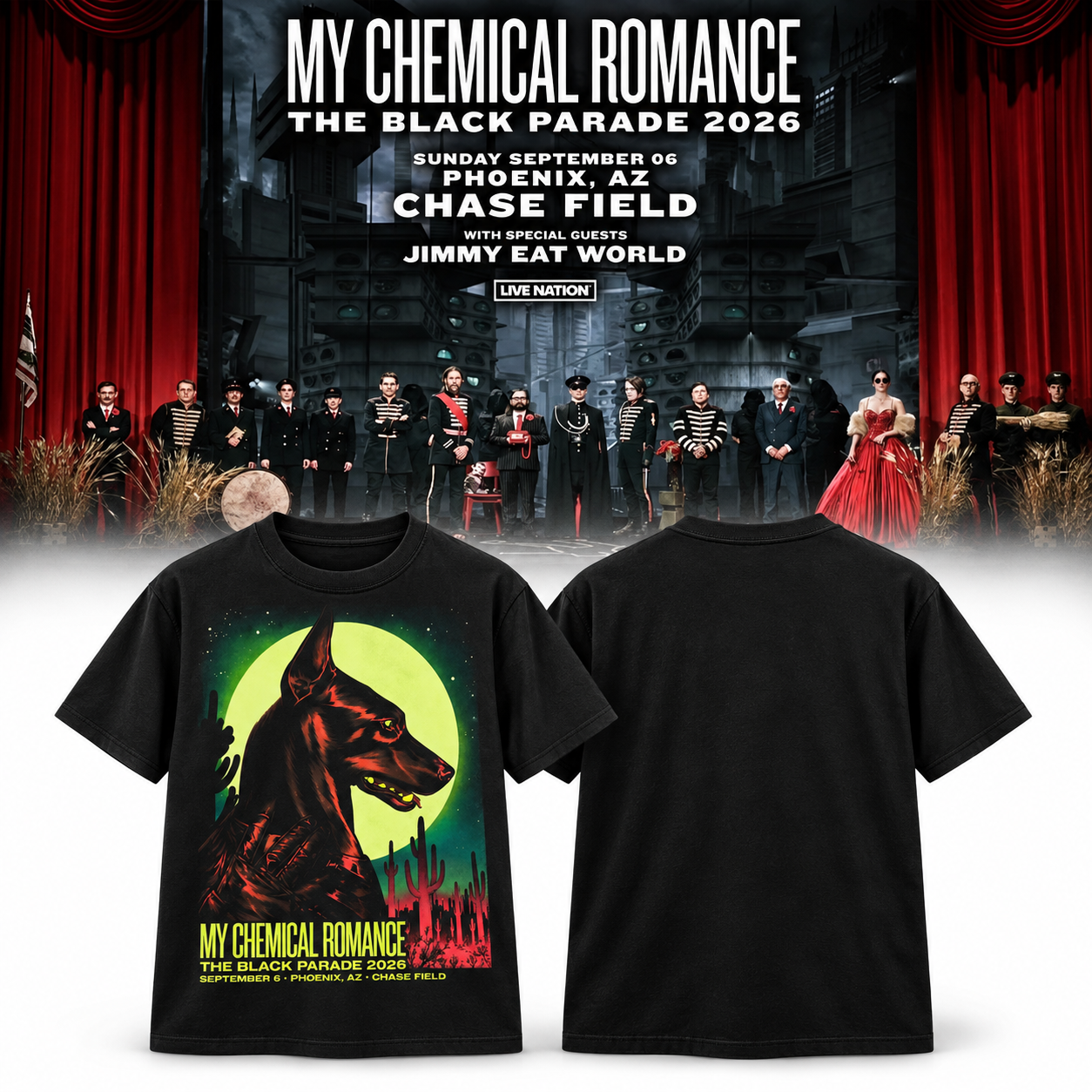 09.06.2026 Chase Field My Chemical Romance Phoenix Rock T-Shirt Merch