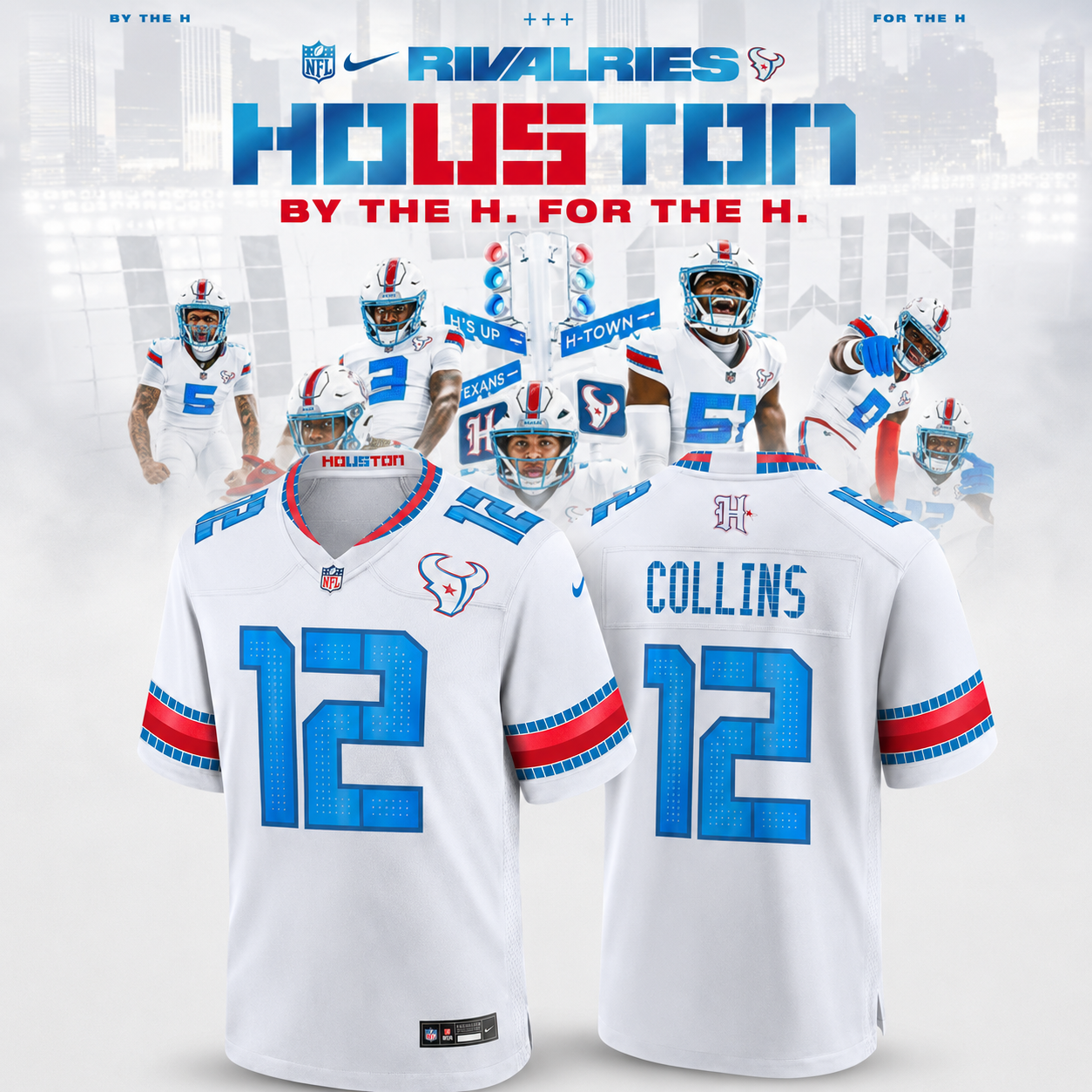 Nico Collins Houston Texans Rivalries Collection Men’s Football Game Jersey Custom Fan Apparel Game Day Gift for Men and Women