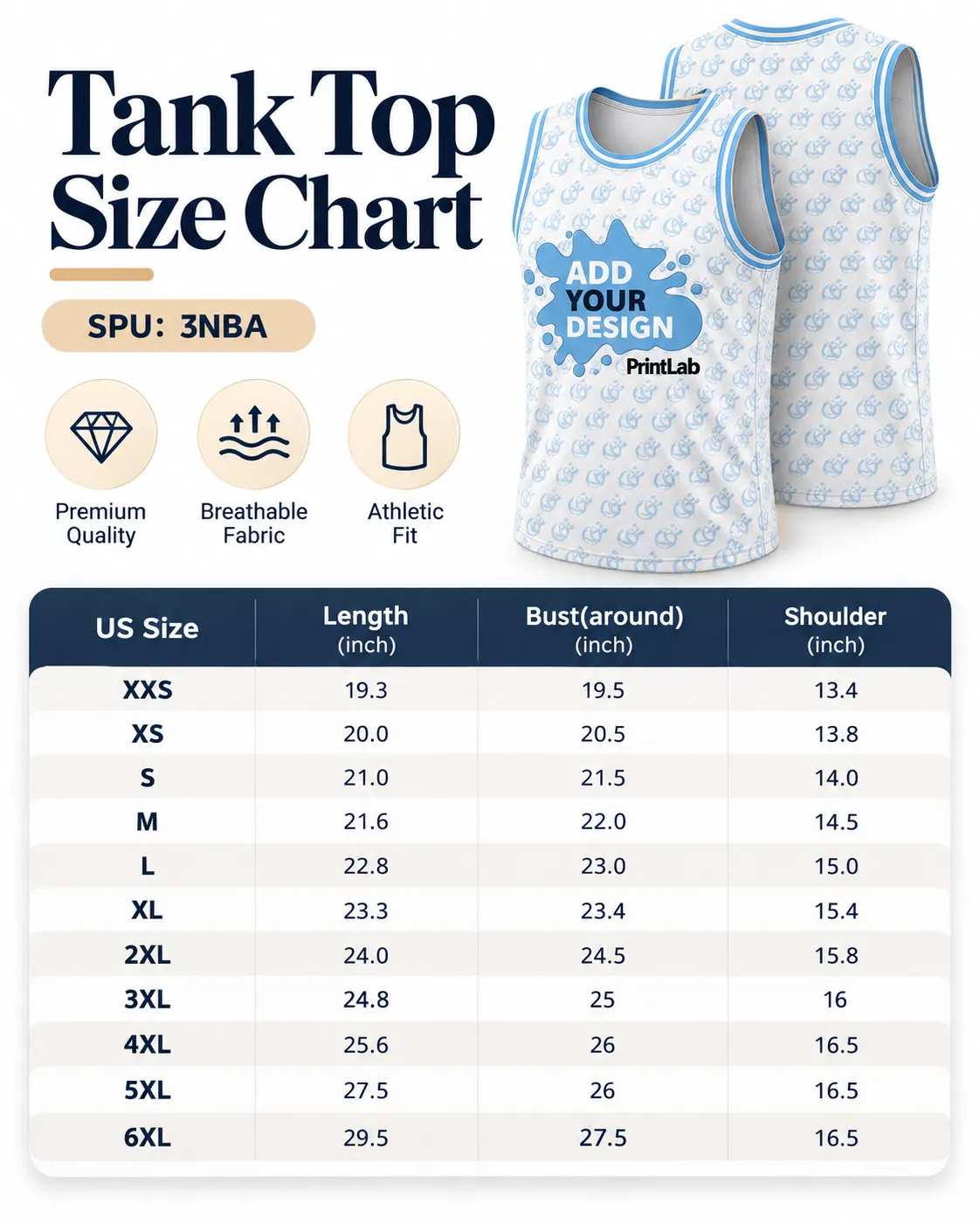 Tank Top Size Chart