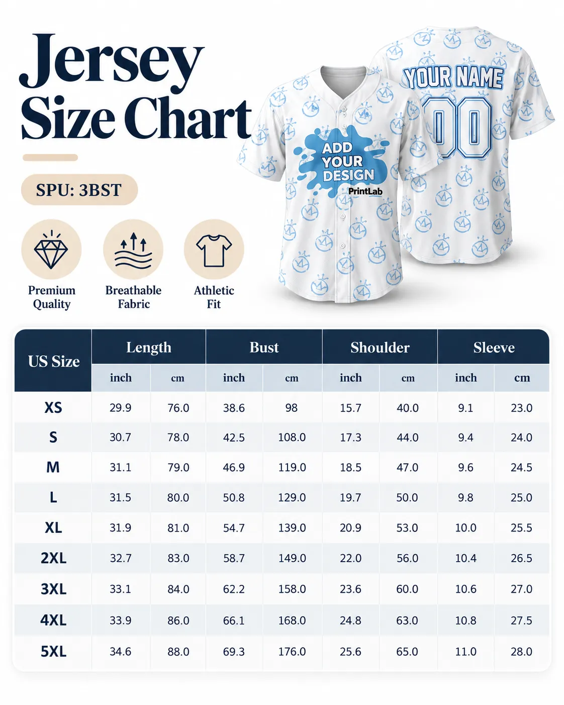 Jersey Size Chart