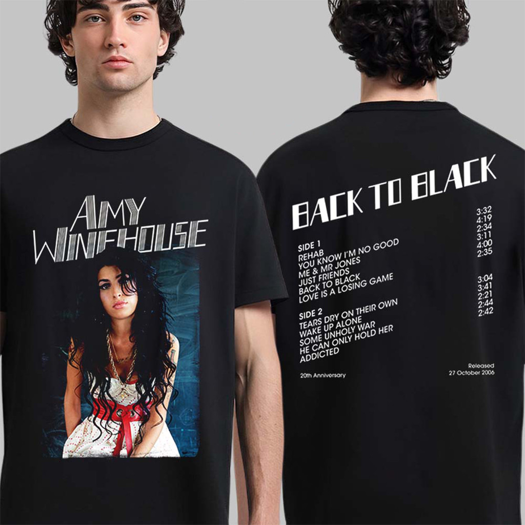 Amy Winehouse Back To Black 20th Anniversary 2026 T-Shirt Amy Winehouse Merch Music Fan Gifts 1 - Unicasport Amy Winehouse Back To Black 20th Anniversary 2026 T-Shirt Amy Winehouse Merch Music Fan Gifts