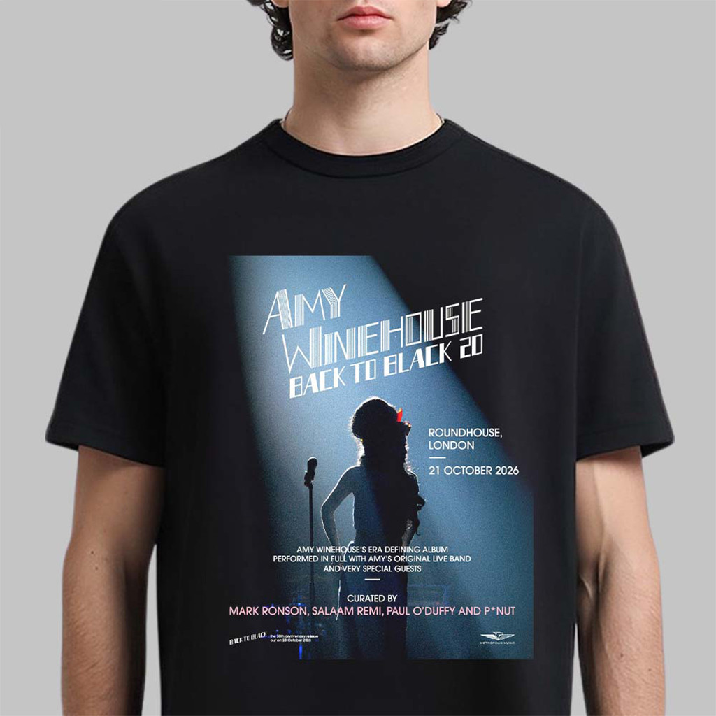 Amy Winehouse Back To Black 20 Roundhouse London 21 October 2026 T-Shirt Amy Winehouse Merch 1 - Unicasport Amy Winehouse Back To Black 20 Roundhouse London 21 October 2026 T-Shirt Amy Winehouse Merch