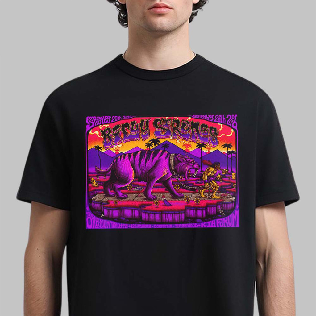 Billy Strings Los Angeles And Inglewood California 2026 Dual Night Poster T-Shirt Fan Merch 1 - Unicasport Billy Strings Los Angeles And Inglewood California 2026 Dual Night Poster T-Shirt Fan Merch