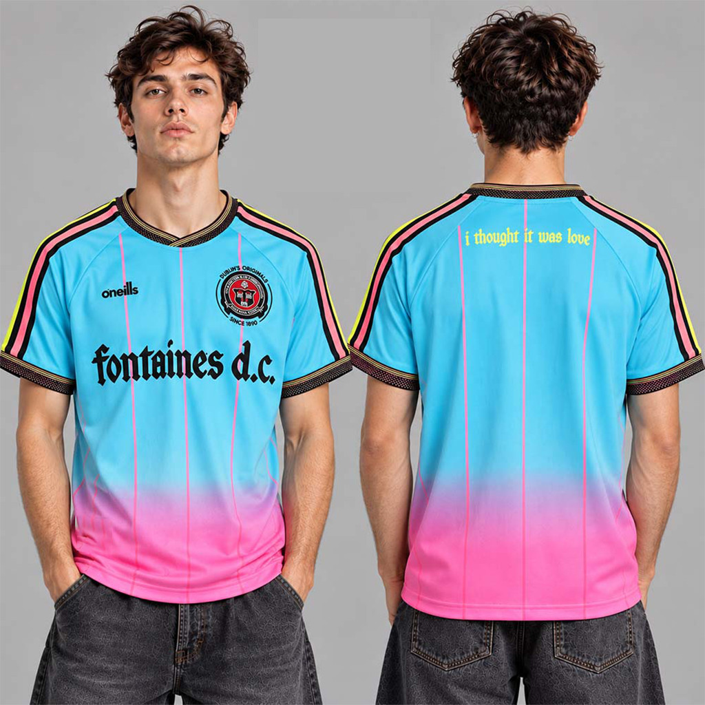 Fontaines DC X Bohemian FC Third Kit Football Jersey I Thought It Was Love Jersey Fan Merch