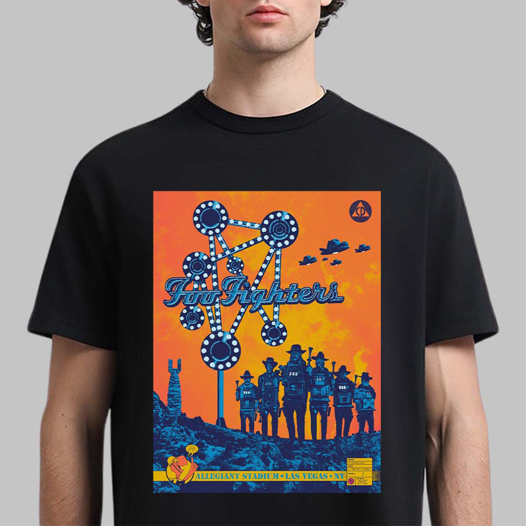 Foo Fighters Las Vegas NV 2026 Venue Poster T-Shirt Foo Fighters Merch Gift For Band Fans 1 - Unicasport Foo Fighters Las Vegas NV 2026 Venue Poster T-Shirt Foo Fighters Merch Gift For Band Fans