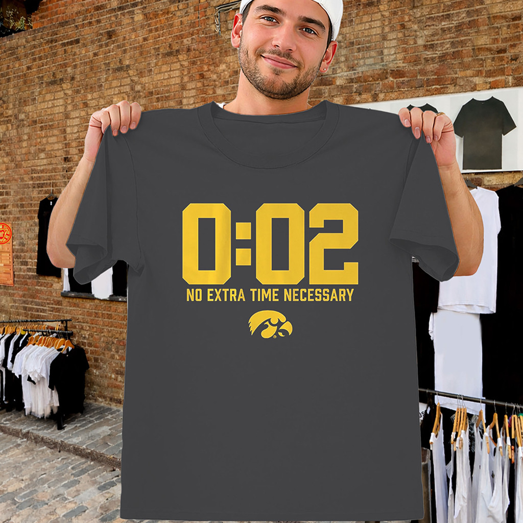 Iowa 0 02 Shirt No Extra Time Necessary Hawkeyes Football Tee Gift For Football Fans 1 - Unicasport Iowa 0 02 Shirt No Extra Time Necessary Hawkeyes Football Tee Gift For Football Fans