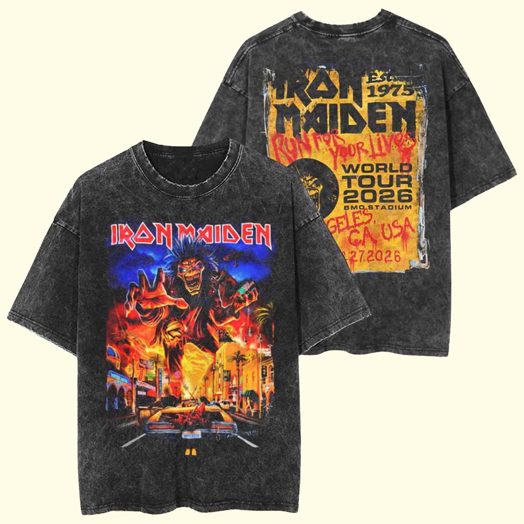 Iron Maiden Los Angeles CA Event T-Shirt Run For Your Lives Tour Iron Maiden Merch Music Gifts 1 - Unicasport Iron Maiden Los Angeles CA Event T-Shirt Run For Your Lives Tour Iron Maiden Merch Music Gifts
