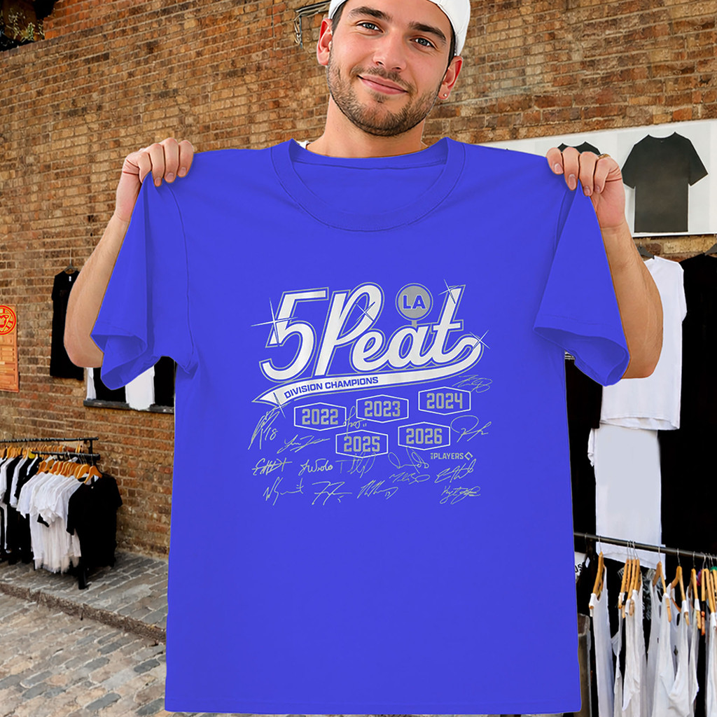 LA Dodgers 5Peat Shirt West Division Champions Baseball Tee Los Angeles Dodgers Merch Fan Gifts Duplicate View Hide product 1 - Unicasport LA Dodgers 5Peat Shirt West Division Champions Baseball Tee Los Angeles Dodgers Merch Fan Gifts Duplicate View Hide product