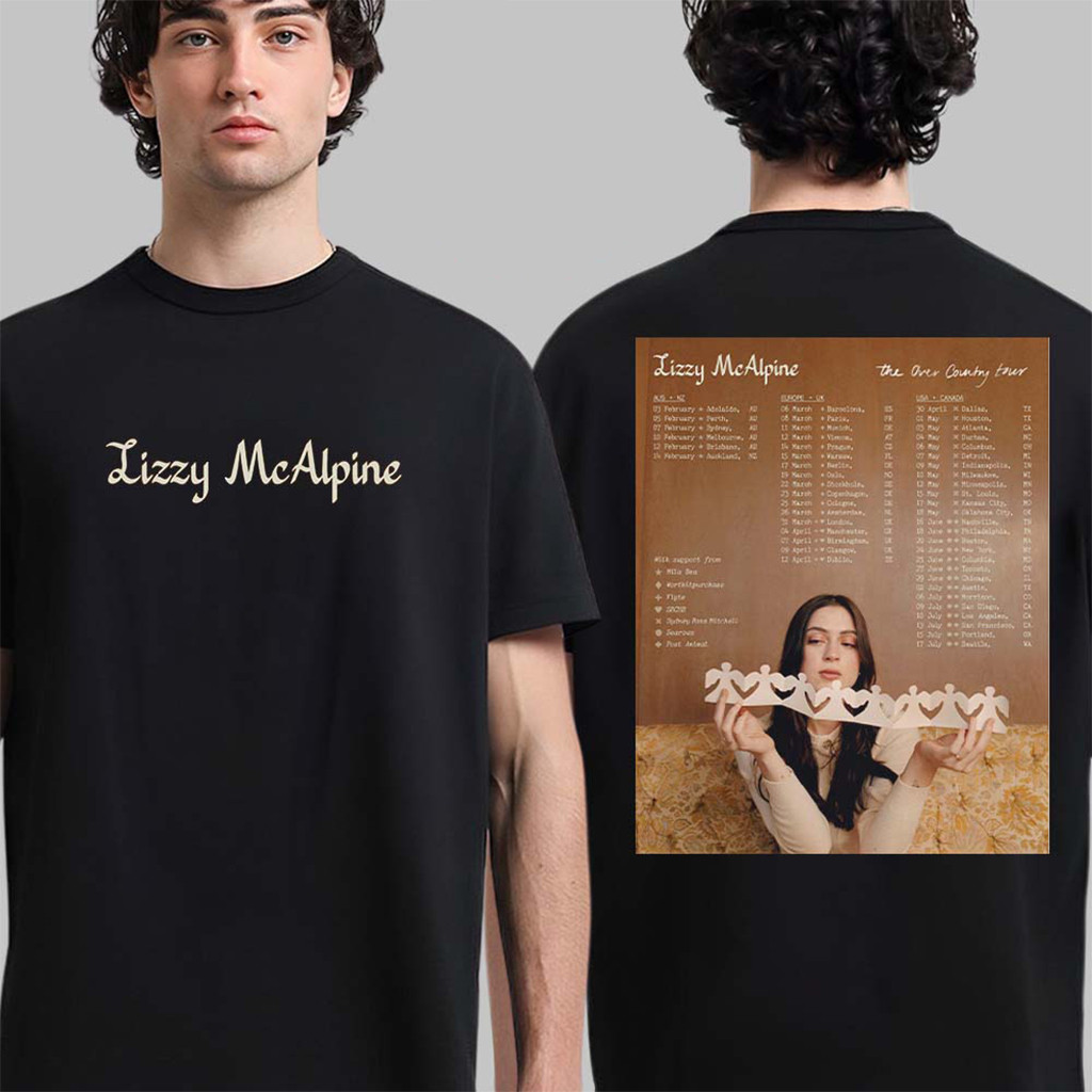 Lizzy McAlpine The Over Country Tour 2027 Schedule Dates T-Shirt Lizzy McAlpine Merch