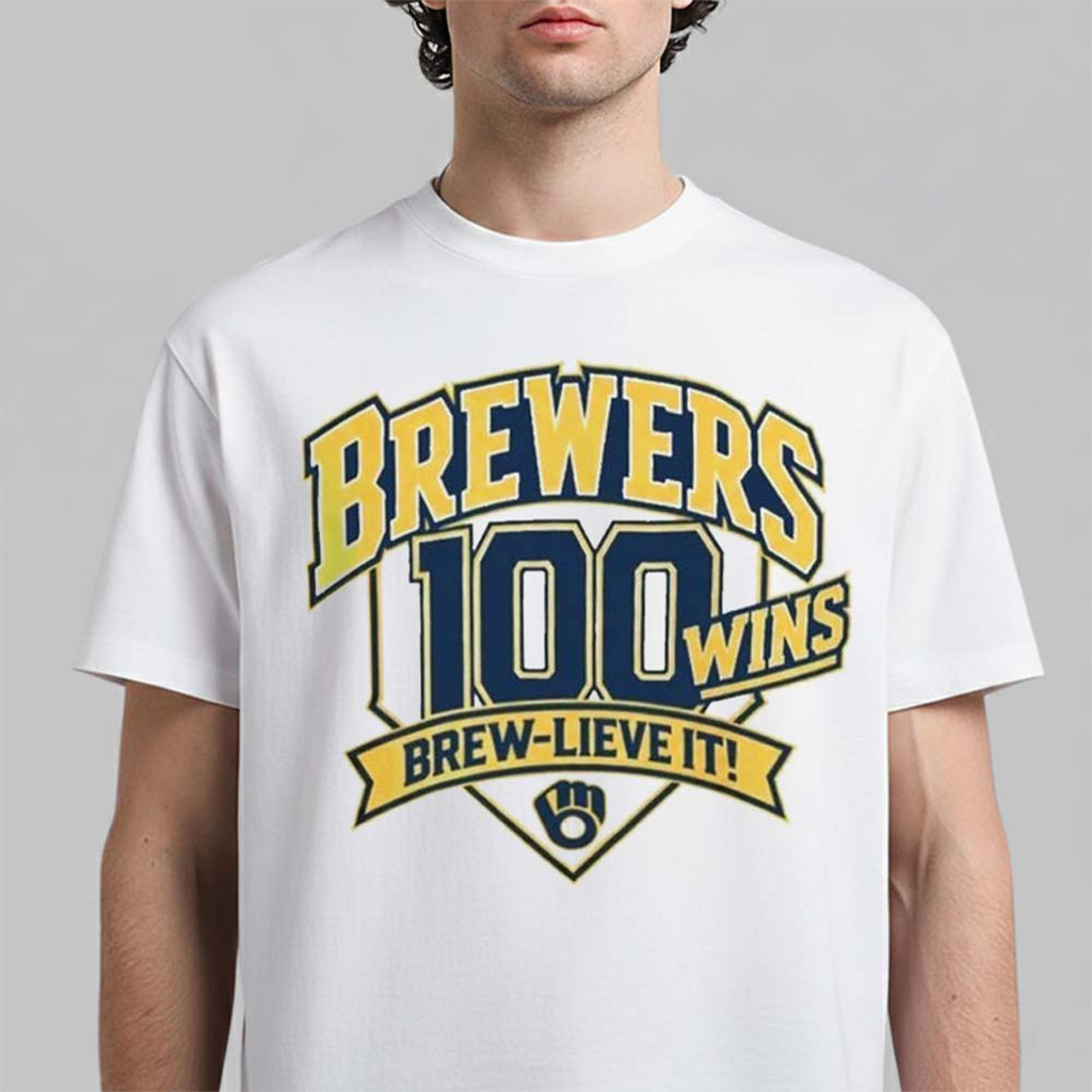 Milwaukee Brewers Commemorative 100 Wins T-Shirt Brew Lieve It Tee Milwaukee Brewers Merch 1 - Unicasport Milwaukee Brewers Commemorative 100 Wins T-Shirt Brew Lieve It Tee Milwaukee Brewers Merch