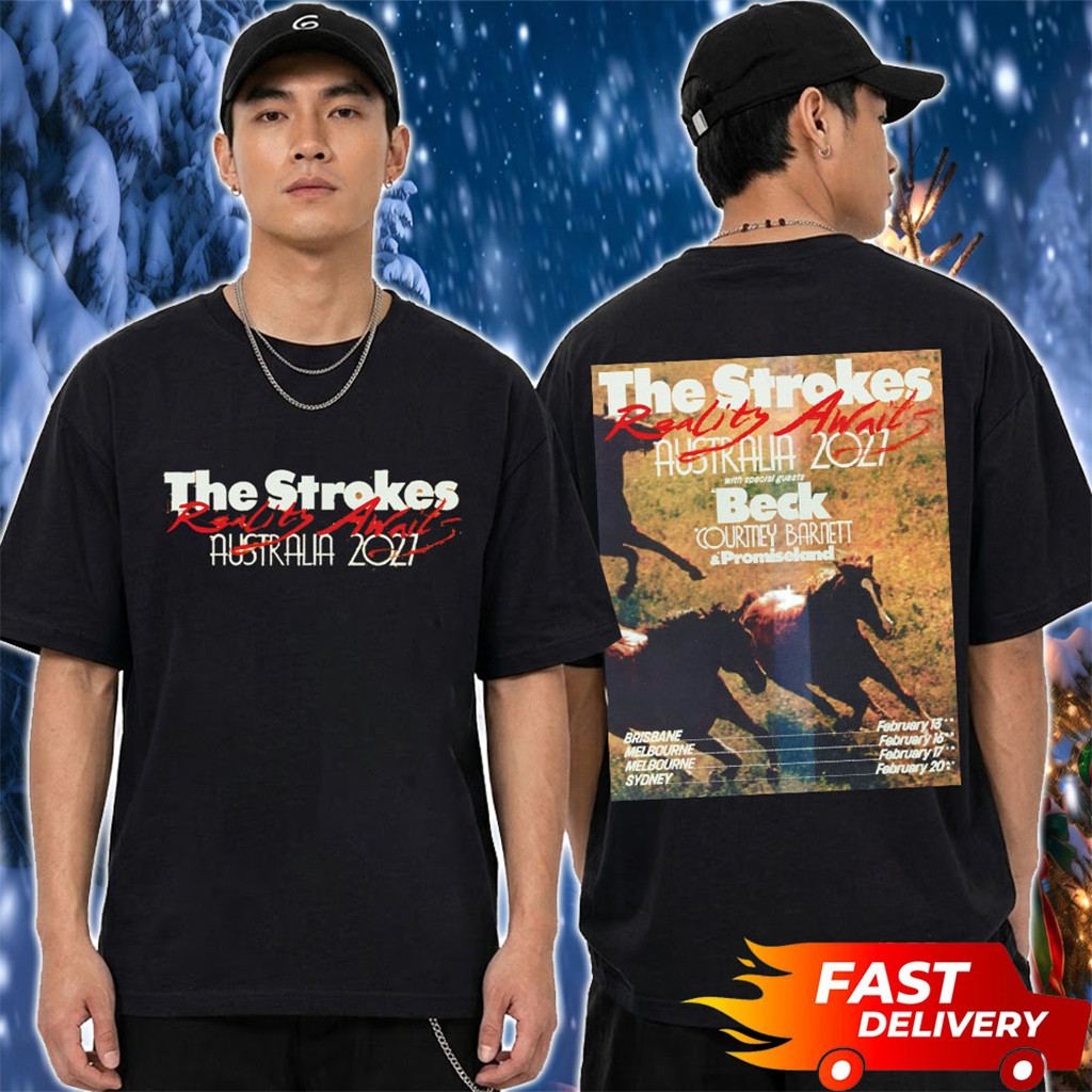 The Strokes Reality Awaits Australia 2027 Schedule Tour Dates T-Shirt The Strokes Merch 1 - Unicasport The Strokes Reality Awaits Australia 2027 Schedule Tour Dates T-Shirt The Strokes Merch