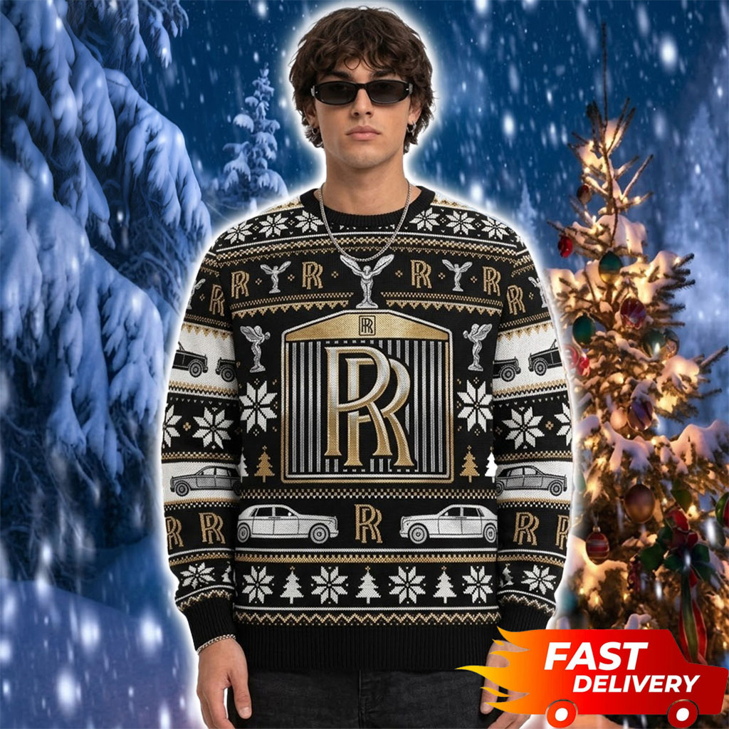 Rolls Royce Luxury Car Spirit Of Ecstasy 2026 Christmas Ugly Sweater Rolls Royce Merch Dad Gifts