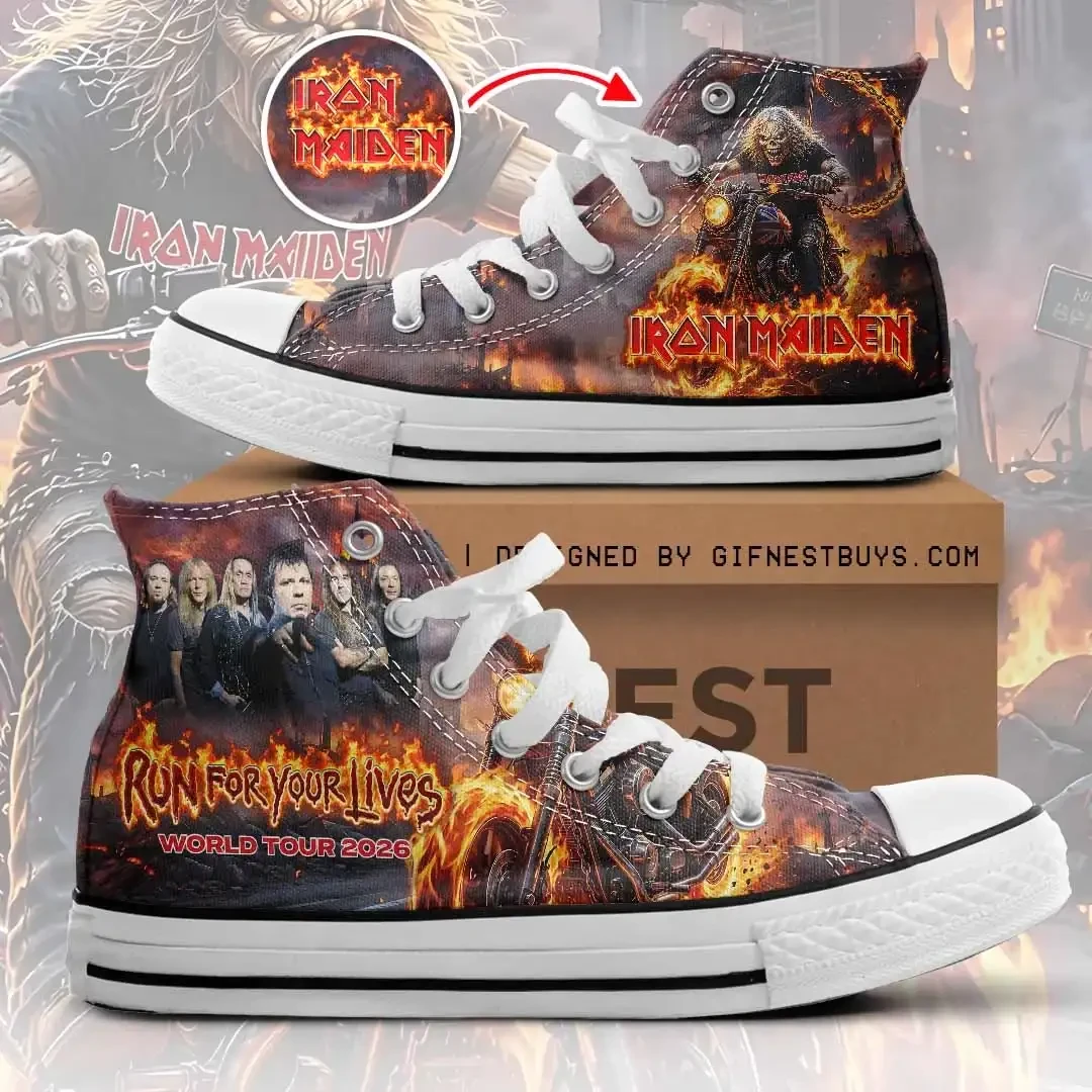 Iron Maiden Merch Run For Your Lives World Tour 2026 Sneakers Gift For Heavy Metal Fans 1 - Unicasport Iron Maiden Merch Run For Your Lives World Tour 2026 Sneakers Gift For Heavy Metal Fans