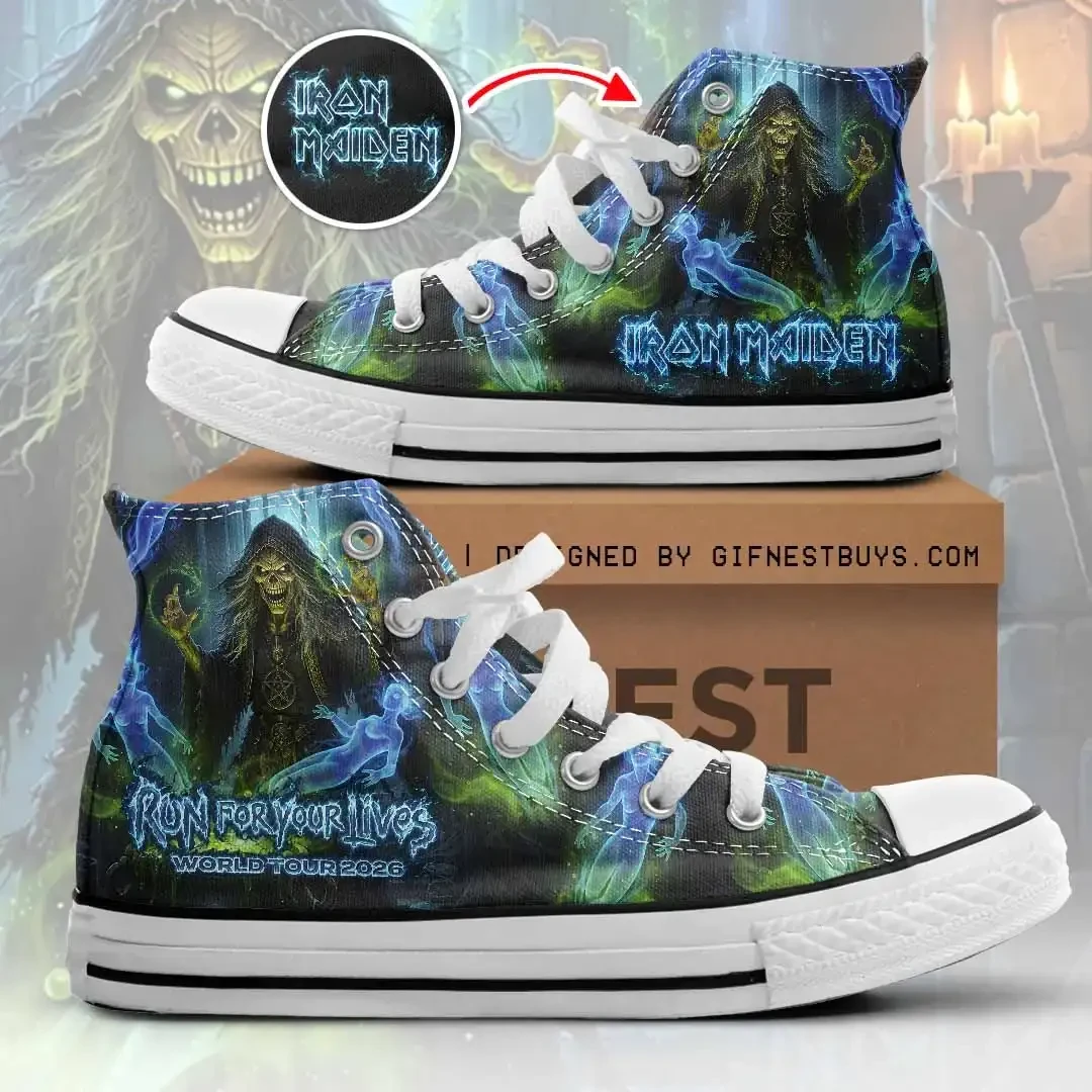 Iron Maiden Run For Your Lives World Tour 2026 Sneakers Iron Maiden Merch Metalhead Gifts 1 - Unicasport Iron Maiden Run For Your Lives World Tour 2026 Sneakers Iron Maiden Merch Metalhead Gifts