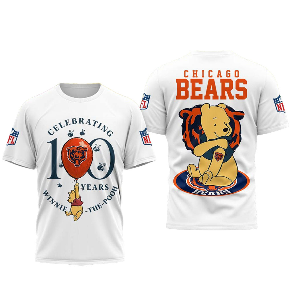 Chicago Bears x Winnie The Pooh 100th Anniversary Shirt Chicago Bears Merch Gifts For Fans 1 - Unicasport Chicago Bears x Winnie The Pooh 100th Anniversary Shirt Chicago Bears Merch Gifts For Fans