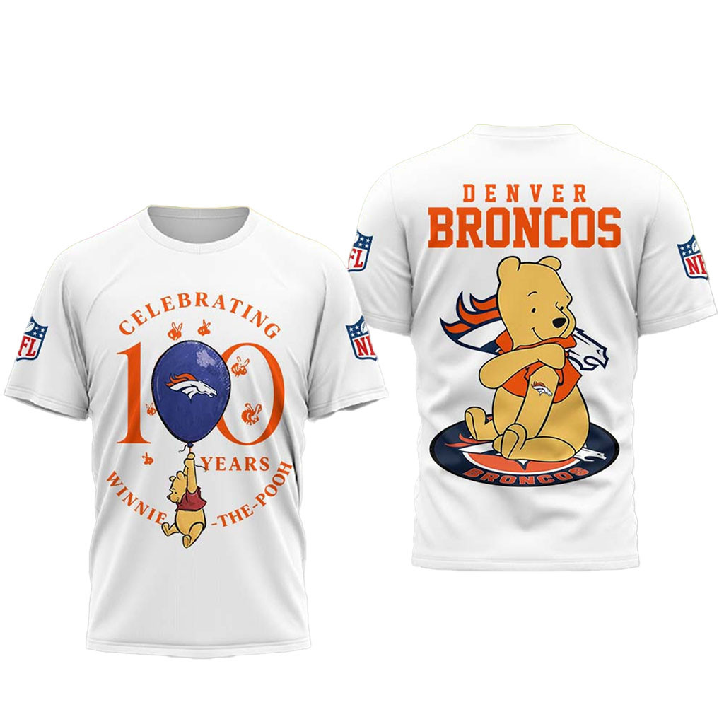 Denver Broncos Winnie the Pooh 100th Anniversary Shirt Denver Broncos Merch Fan Gift Ideas 1 - Unicasport Denver Broncos Winnie the Pooh 100th Anniversary Shirt Denver Broncos Merch Fan Gift Ideas