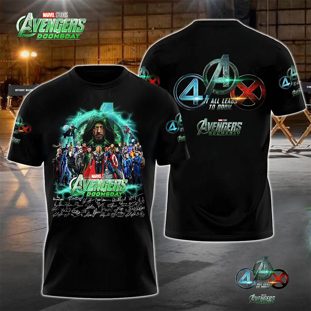 Avengers Doomsday Signatures Shirt All Leads To Doom Marvel Superhero T-Shirt Gifts For Fans 1 - Unicasport Avengers Doomsday Signatures Shirt All Leads To Doom Marvel Superhero T-Shirt Gifts For Fans