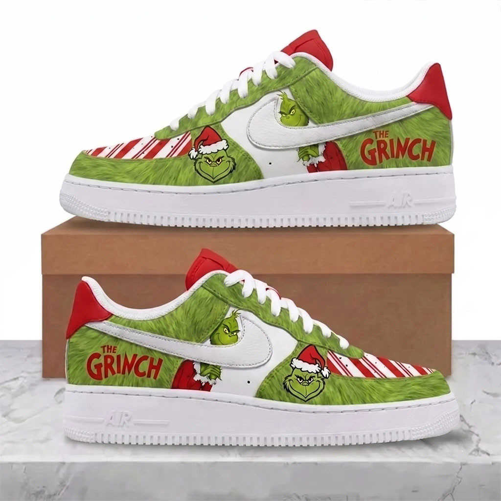 The Grinch Low Top Sneakers Christmas Cartoon Shoes Grinch Merch Xmas Gift For Friends 1 - Unicasport The Grinch Low Top Sneakers Christmas Cartoon Shoes Grinch Merch Xmas Gift For Friends