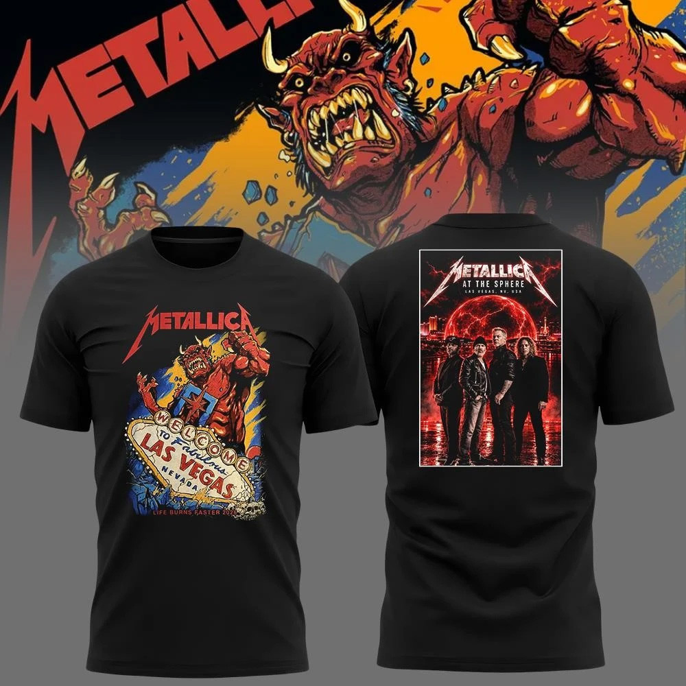 Metallica Merch Life Burns Faster Las Vegas NV The Sphere Week 1 Oct 1 And 3 Band Members Shirt 1 - Unicasport Metallica Merch Life Burns Faster Las Vegas NV The Sphere Week 1 Oct 1 And 3 Band Members Shirt