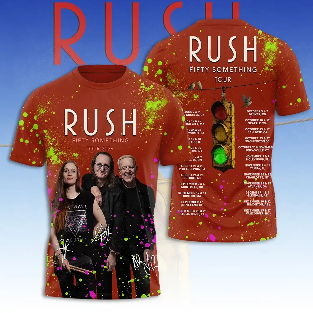 RUSH Merch Fifty Something Tour 2026 Tour Dates T-Shirt RUSH Band Merch Music Fan Gifts 1 - Unicasport RUSH Merch Fifty Something Tour 2026 Tour Dates T-Shirt RUSH Band Merch Music Fan Gifts
