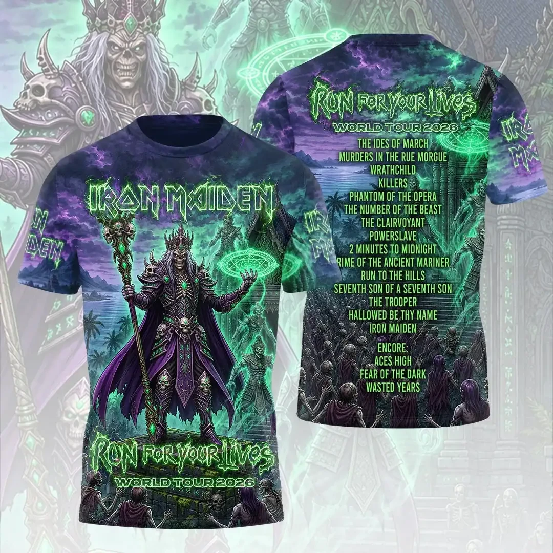 Iron Maiden 2026 Merch Run For Your Lives World Tour T-Shirt Present For Metalheads 1 - Unicasport Iron Maiden 2026 Merch Run For Your Lives World Tour T-Shirt Present For Metalheads