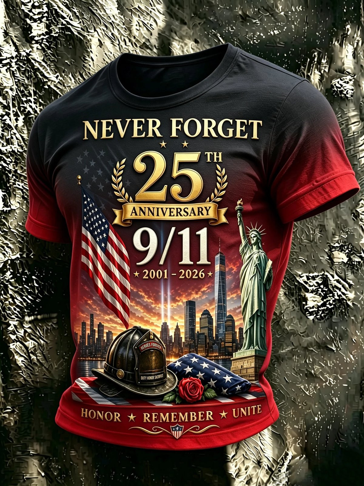 Never Forget 911 25Th Anniversary T-Shirt 911 Memorial Shirt Gifts For Brother 1 - Unicasport Never Forget 911 25Th Anniversary T-Shirt 911 Memorial Shirt Gifts For Brother