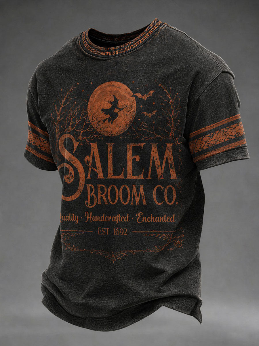 Salem Broom Co Vintage Halloween Witch T-Shirt Spooky Season Shirt Gifts For Brother 1 - Unicasport Salem Broom Co Vintage Halloween Witch T-Shirt Spooky Season Shirt Gifts For Brother