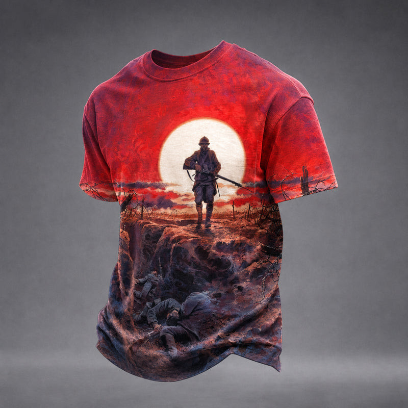 Veteran Battlefield Soldier Silhouette T-Shirt Veteran Tribute Shirt Gifts For Husband 1 - Unicasport Veteran Battlefield Soldier Silhouette T-Shirt Veteran Tribute Shirt Gifts For Husband