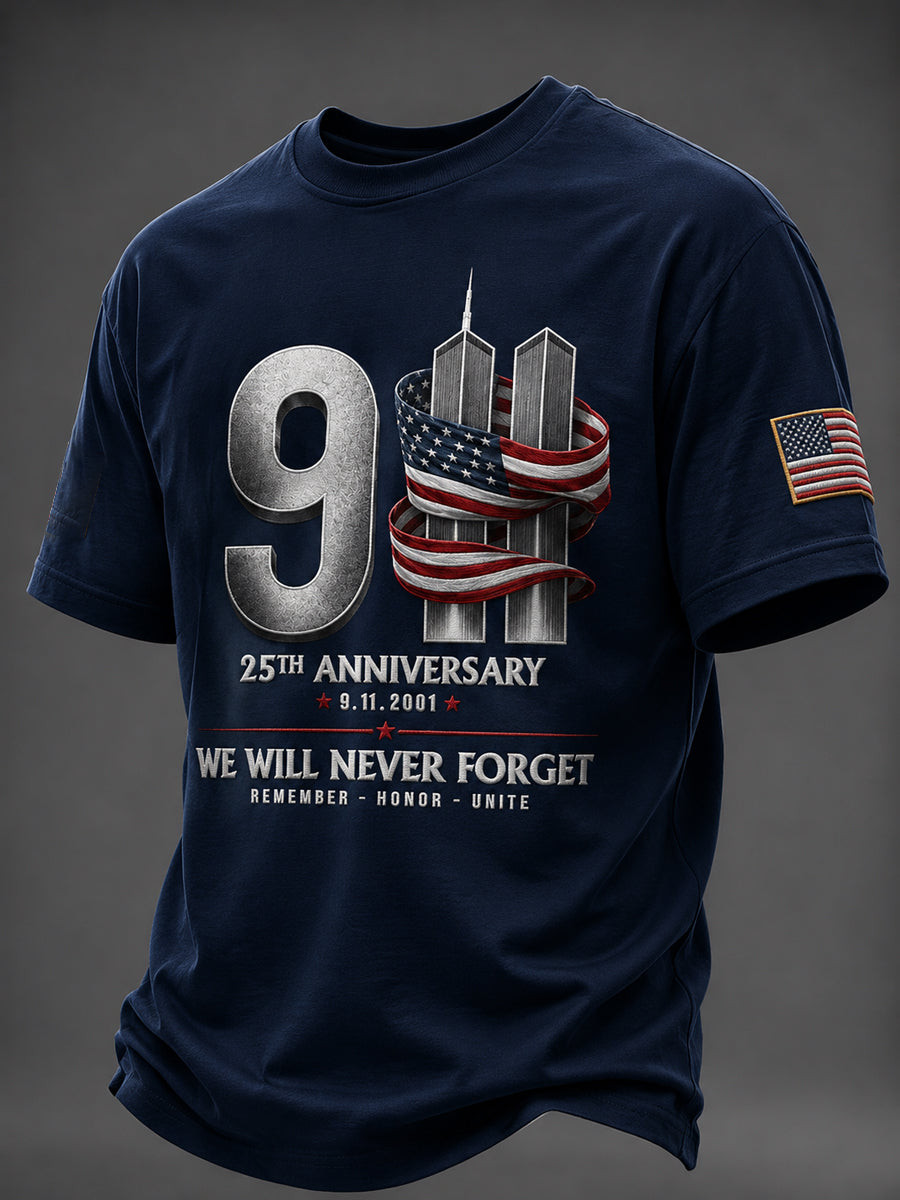 We Will Never Forget T-Shirt 911 25Th Anniversary Shirt Firefighter Tribute Gift For Brother 1 - Unicasport We Will Never Forget T-Shirt 911 25Th Anniversary Shirt Firefighter Tribute Gift For Brother