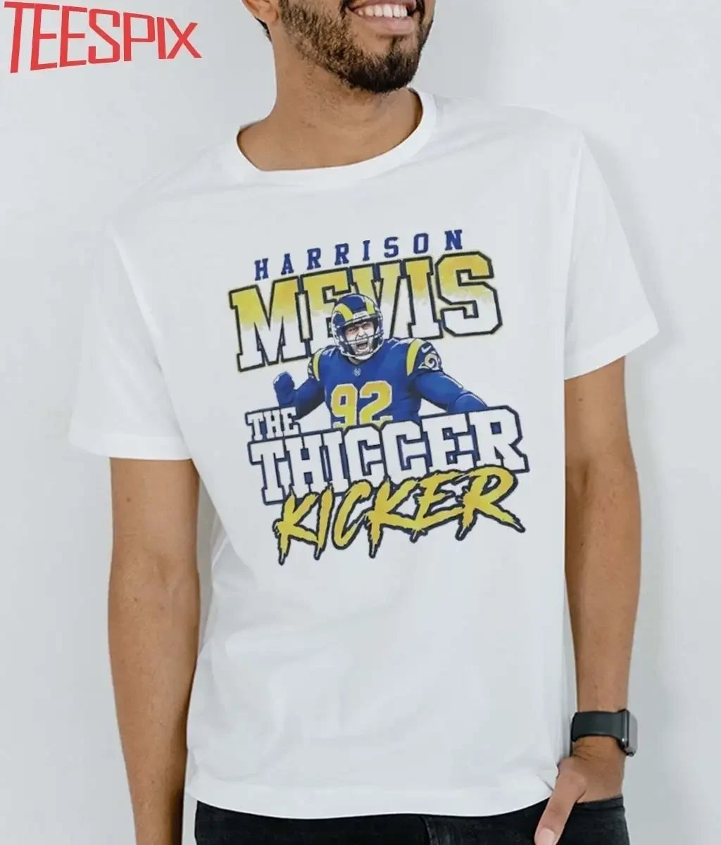 Harrison Mevis Los Angeles Rams The Thiccer Kicker T-Shirt Los Angeles Rams Merch Fan Gifts 1 - Unicasport Harrison Mevis Los Angeles Rams The Thiccer Kicker T-Shirt Los Angeles Rams Merch Fan Gifts