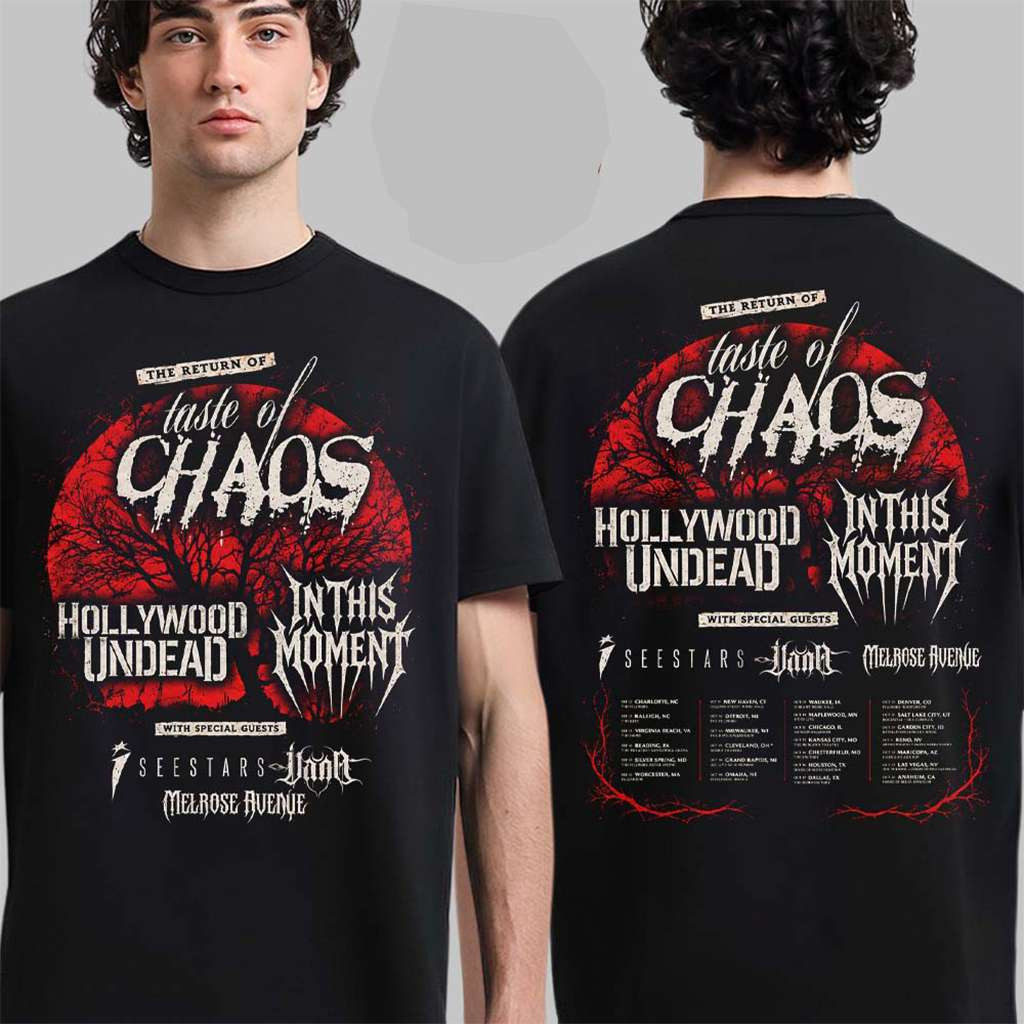 Taste Of Chaos The Return Tour 2026 North America Schedule Dates T-Shirt Rock Concert Apparel 1 - Unicasport Taste Of Chaos The Return Tour 2026 North America Schedule Dates T-Shirt Rock Concert Apparel