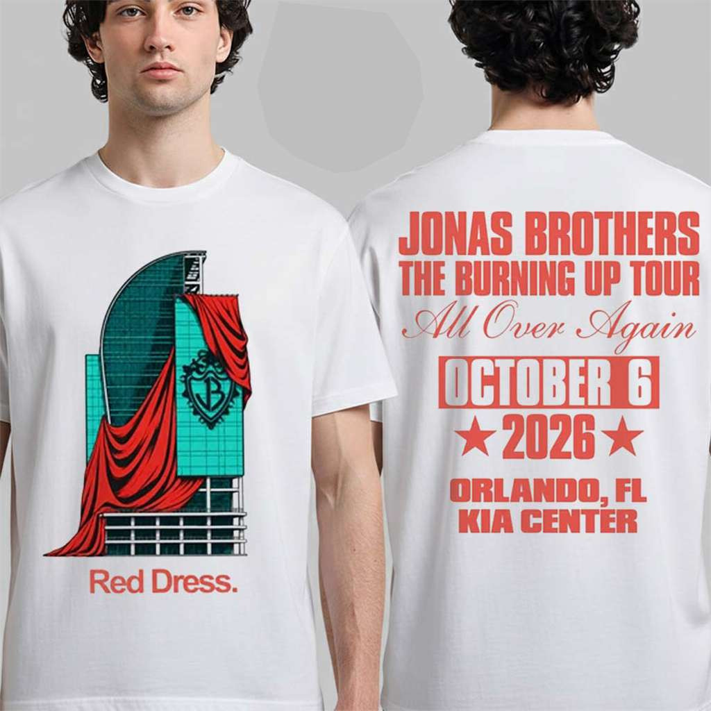 Jonas Brothers Orlando Florida City T-Shirt 2026 Red Dress Tee Jonas Brothers Merch Fan Gifts 1 - Unicasport Jonas Brothers Orlando Florida City T-Shirt 2026 Red Dress Tee Jonas Brothers Merch Fan Gifts