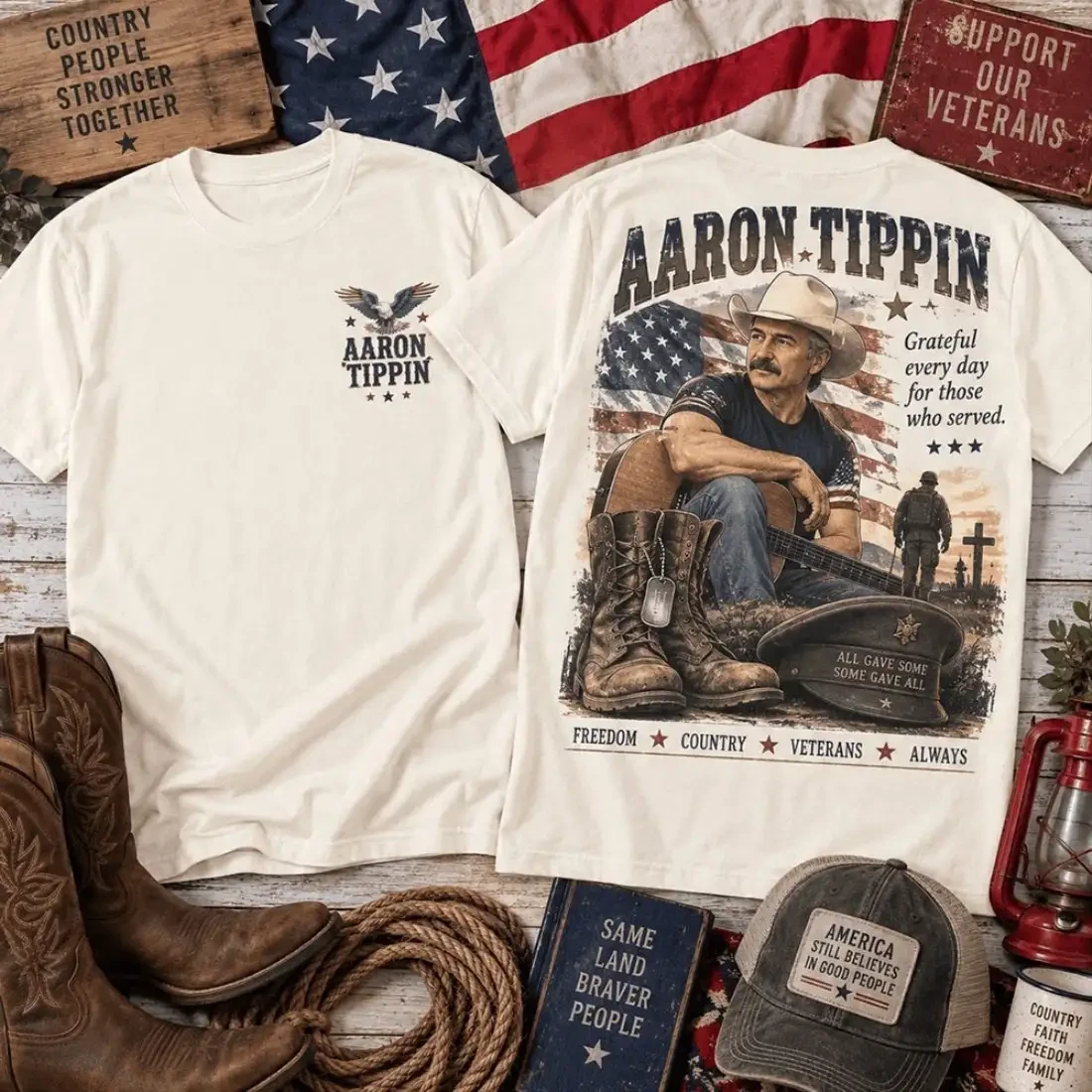 Aaron Tippin Veterans Day Country Pride T-Shirt Aaron Tippin Merch Gift For Music Lovers 1 - Unicasport Aaron Tippin Veterans Day Country Pride T-Shirt Aaron Tippin Merch Gift For Music Lovers