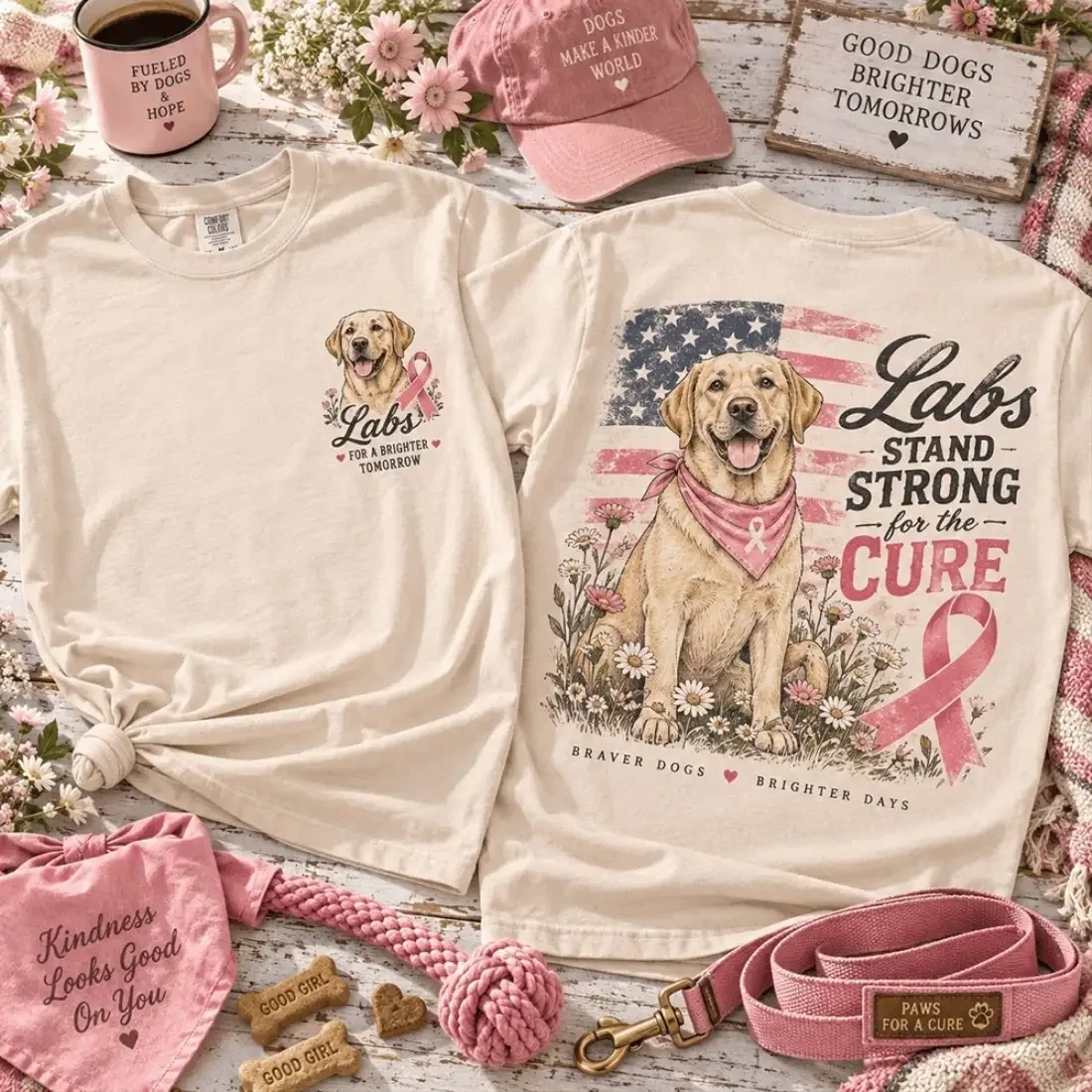 Labrador Stand Strong For The Cure Breast Cancer Awareness T-Shirt Dog Lover Pink Ribbon Shirt 1 - Unicasport Labrador Stand Strong For The Cure Breast Cancer Awareness T-Shirt Dog Lover Pink Ribbon Shirt