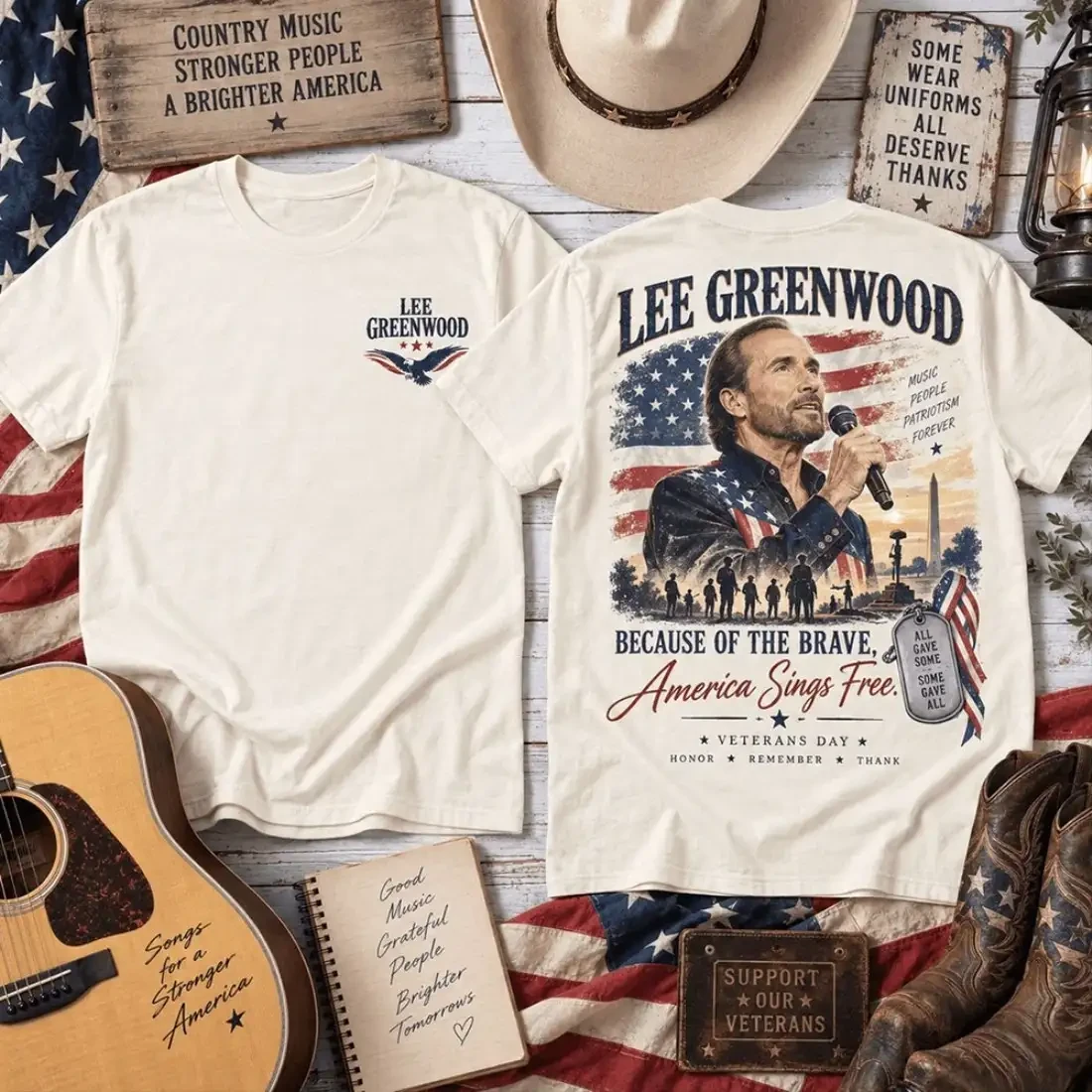 Lee Greenwood America Sings Free Patriotic T-Shirt Lee Greenwood Merch Gift Ideas For Husband 1 - Unicasport Lee Greenwood America Sings Free Patriotic T-Shirt Lee Greenwood Merch Gift Ideas For Husband