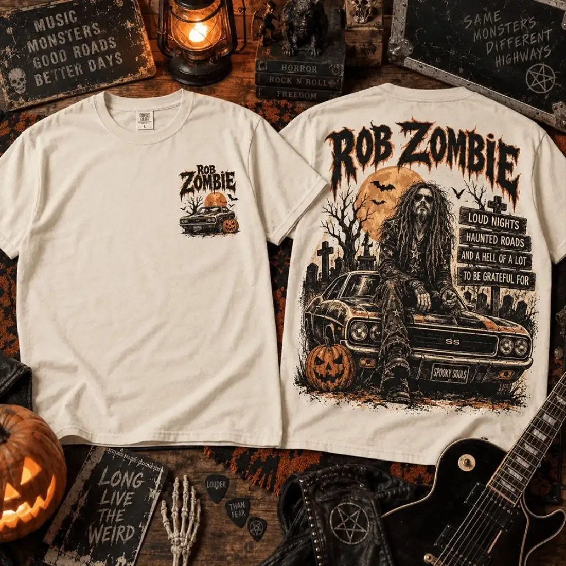Rob Zombie Spooky Road Horror Halloween T-Shirt Rob Zombie Merch Gifts For Fans 1 - Unicasport Rob Zombie Spooky Road Horror Halloween T-Shirt Rob Zombie Merch Gifts For Fans