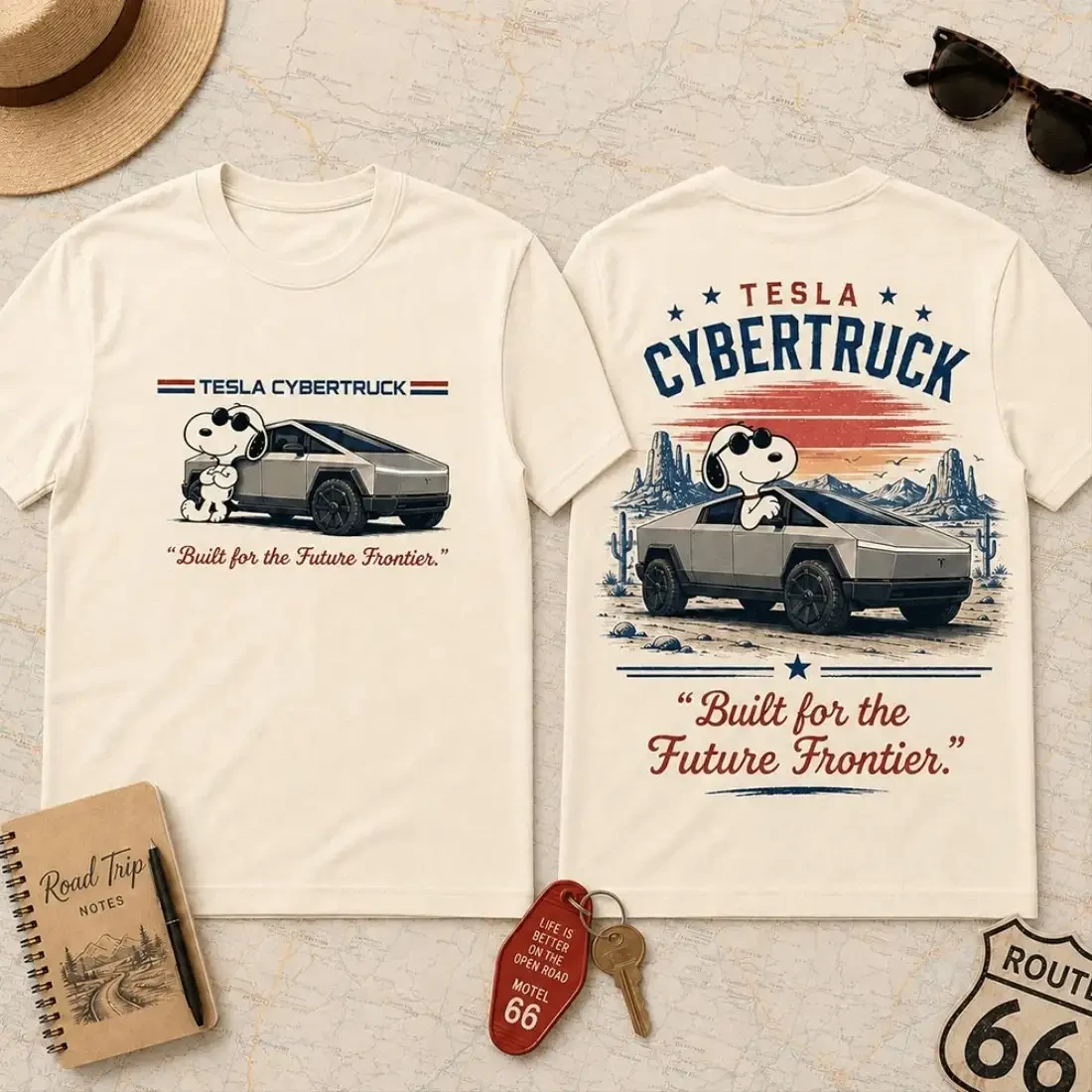 Snoopy Tesla Cybertruck Future Frontier EV Truck T-Shirt Electric Vehicle Apparel Gift For Fan 1 - Unicasport Snoopy Tesla Cybertruck Future Frontier EV Truck T-Shirt Electric Vehicle Apparel Gift For Fan