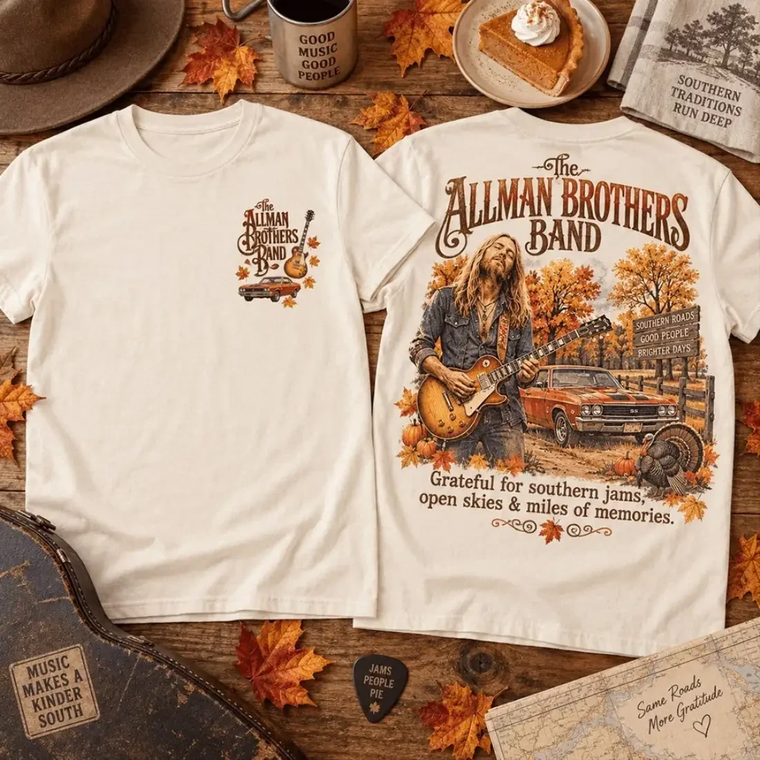 The Allman Brothers Band Merch Great For Southern Jams Open Skies And Miles Of Memories T-Shirt 1 - Unicasport The Allman Brothers Band Merch Great For Southern Jams Open Skies And Miles Of Memories T-Shirt