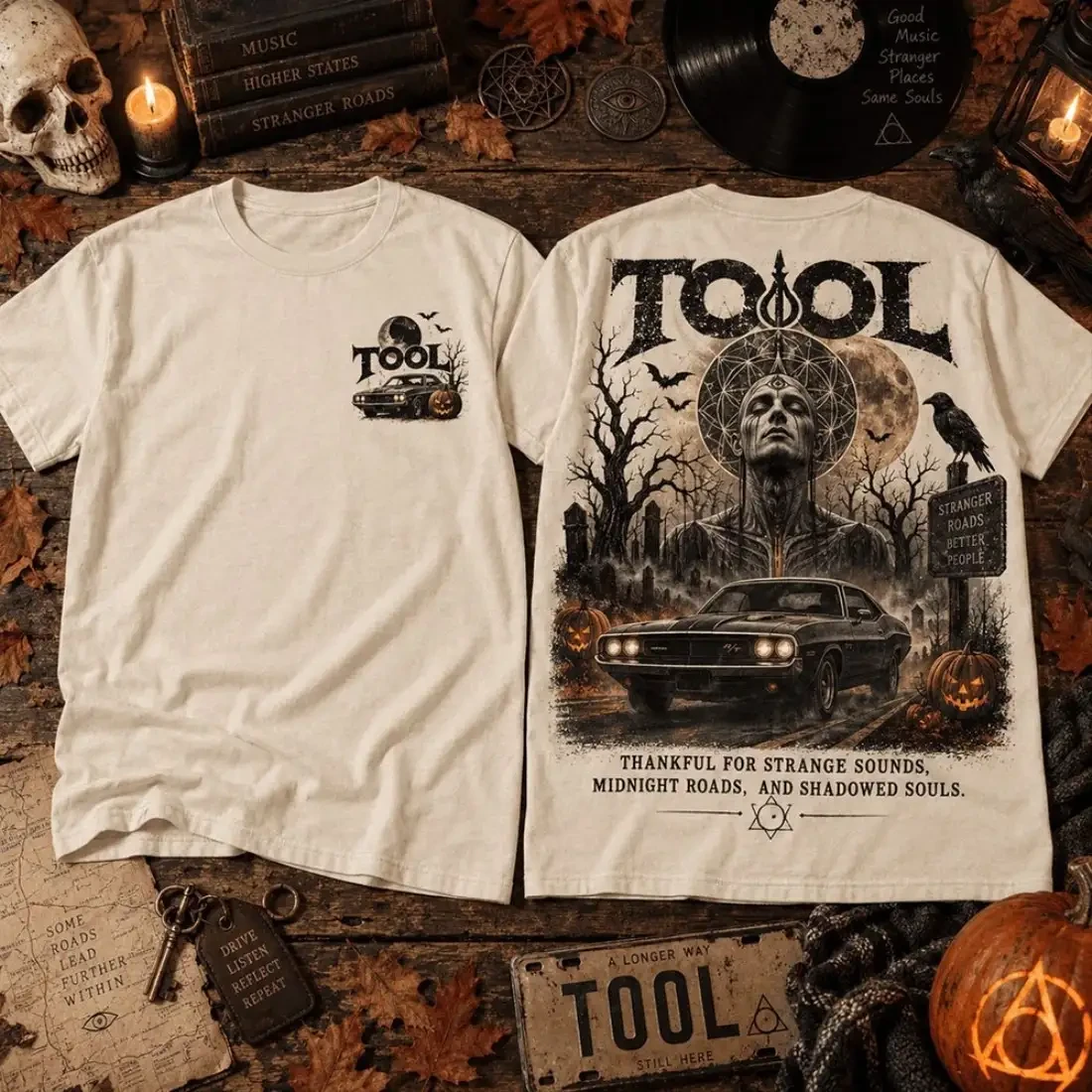 Tool Merch Strange Thankful For Strange Sounds Midnight Roads And Shadowed Souls Halloween Shirt