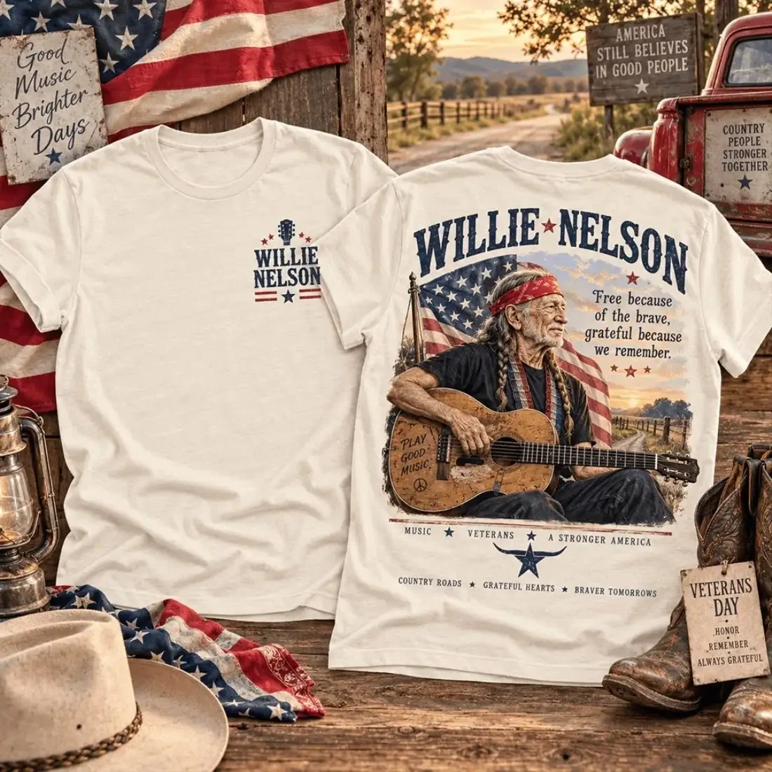 Willie Nelson Grateful for Freedom Americana T-Shirt Willie Nelson Merch Gifts For Him 1 - Unicasport Willie Nelson Grateful for Freedom Americana T-Shirt Willie Nelson Merch Gifts For Him
