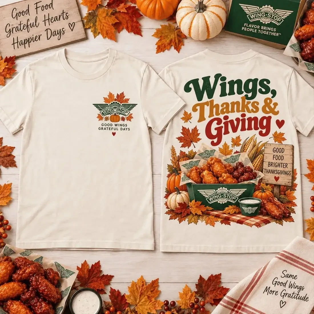 Wings Thanks And Giving Wingstop Autumn Food Lovers Shirt Thanksgiving Gifts For Chicken Wing Fans 1 - Unicasport Wings Thanks And Giving Wingstop Autumn Food Lovers Shirt Thanksgiving Gifts For Chicken Wing Fans