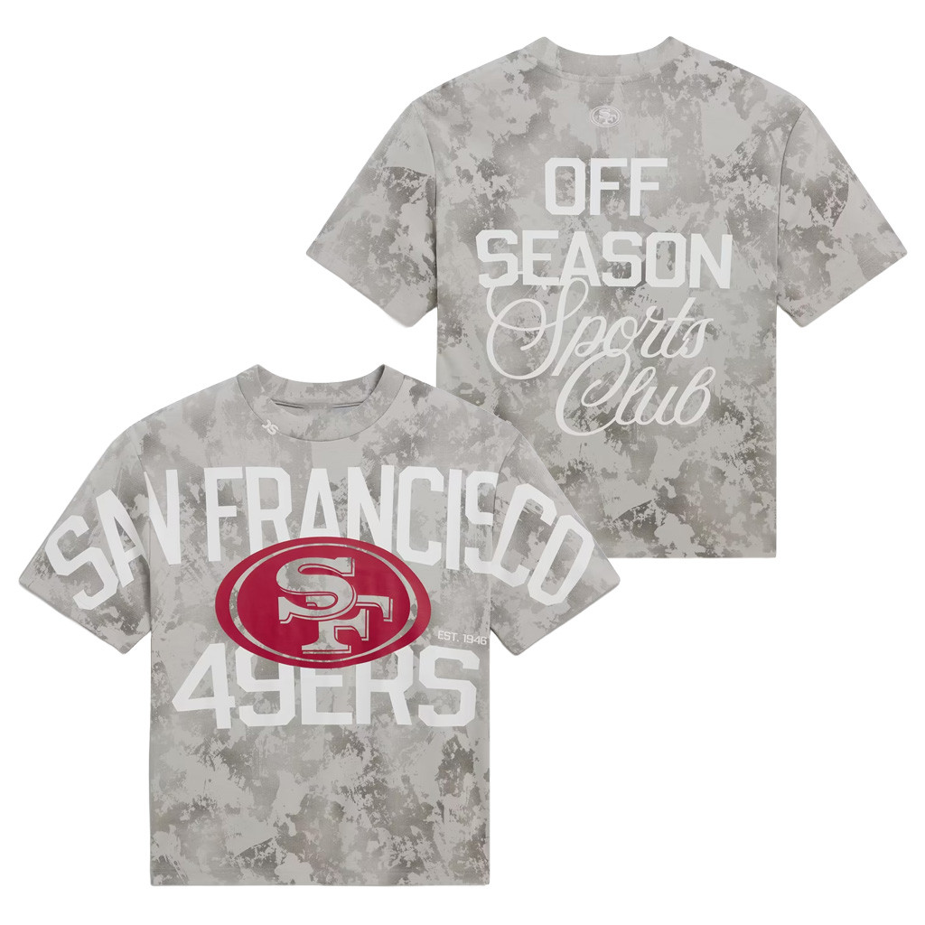 San Francisco 49ers Off Season x NFL Merch 2026 San Francisco Football Gray Camo T-Shirt Gift 1 - Unicasport San Francisco 49ers Off Season x NFL Merch 2026 San Francisco Football Gray Camo T-Shirt Gift