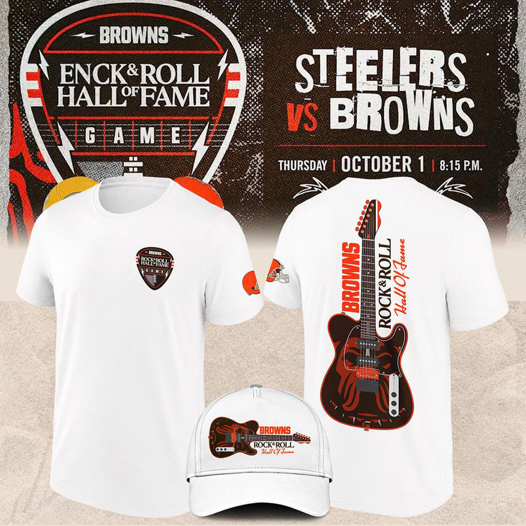 Cleveland Browns Merch 2026 Rock And Roll Hall Of Fame T-Shirt White Gifts For Football Fans 1 - Unicasport Cleveland Browns Merch 2026 Rock And Roll Hall Of Fame T-Shirt White Gifts For Football Fans