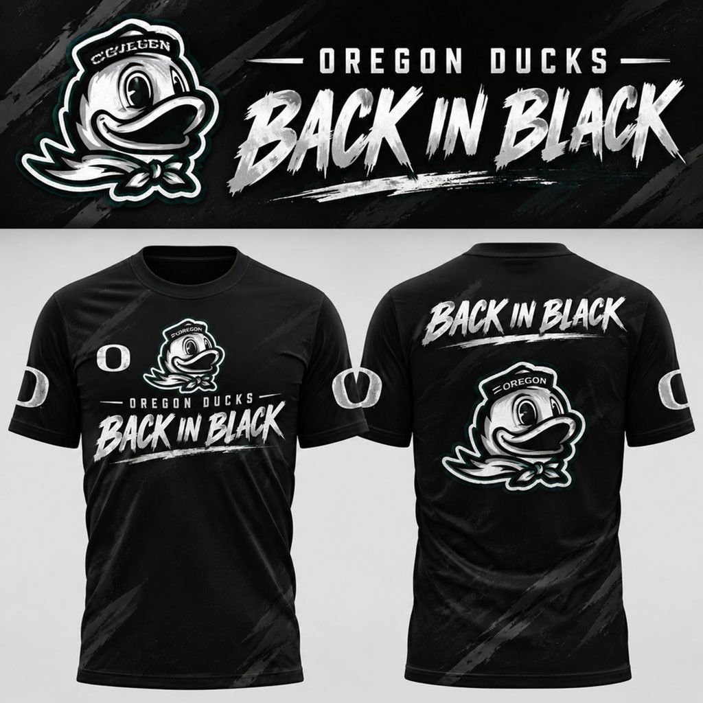 Oregon Ducks Back In Black 2026 T-Shirt Oregon Ducks Merch Game Day Tee Football Fan Gifts 1 - Unicasport Oregon Ducks Back In Black 2026 T-Shirt Oregon Ducks Merch Game Day Tee Football Fan Gifts