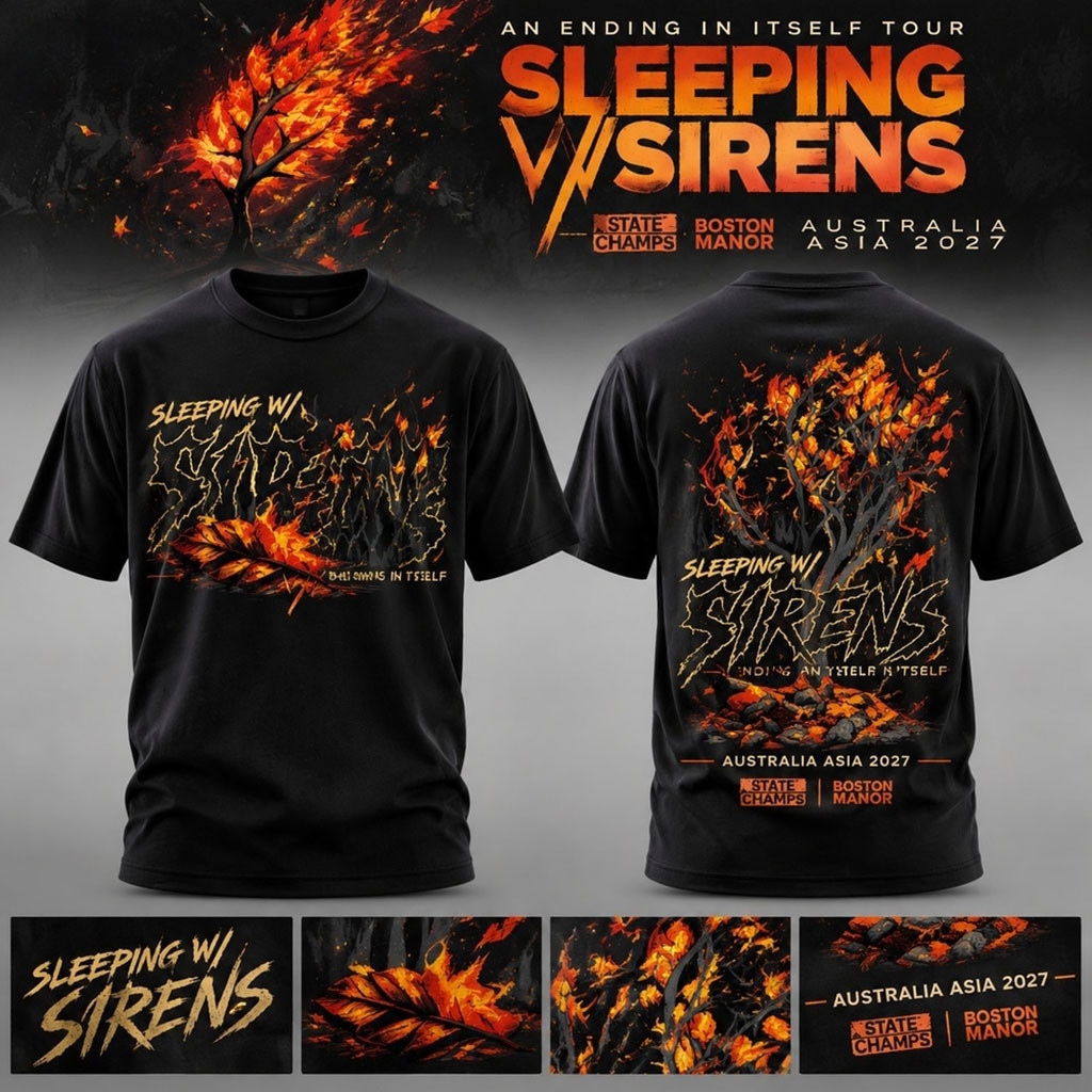 Sleeping With Sirens Merch Australia Tour 2027 T-Shirt Gift For Rock Band Fans 1 - Unicasport Sleeping With Sirens Merch Australia Tour 2027 T-Shirt Gift For Rock Band Fans