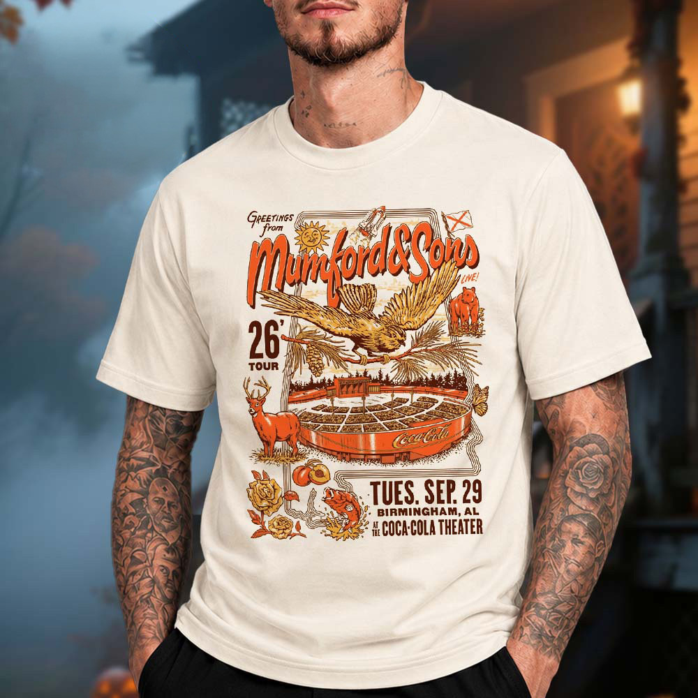 Mumford And Sons Merch Birmingham AL Event Poster Graphic Shirt Concert Apparel Gifts Ideas