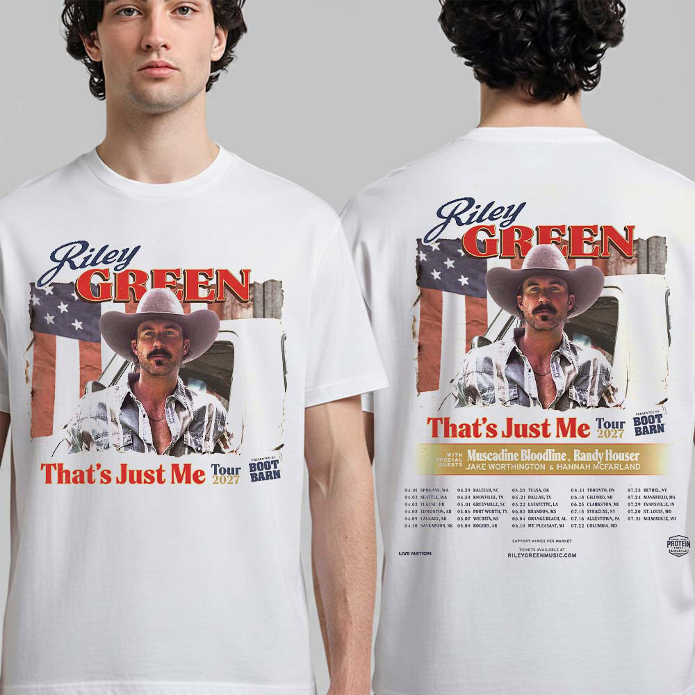 Riley Green Merch That’s Just Me Tour Poster Graphic Shirt Riley Green Concert Apparel 1 - Unicasport Riley Green Merch That’s Just Me Tour Poster Graphic Shirt Riley Green Concert Apparel
