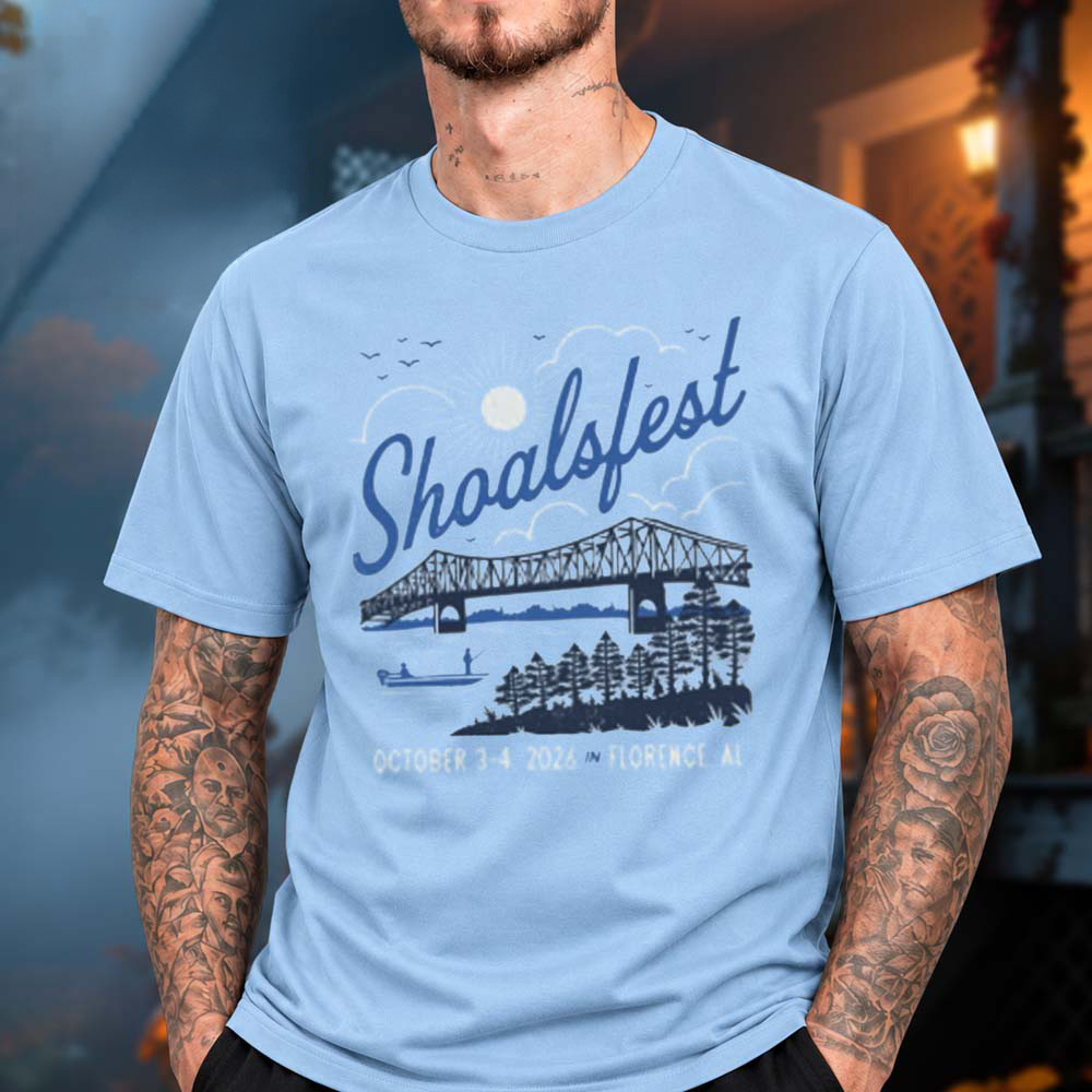 Shoalsfest 2026 Merch Bridge Light Blue Shirt Festival Apparel Gifts For Boyfriend 1 - Unicasport Shoalsfest 2026 Merch Bridge Light Blue Shirt Festival Apparel Gifts For Boyfriend