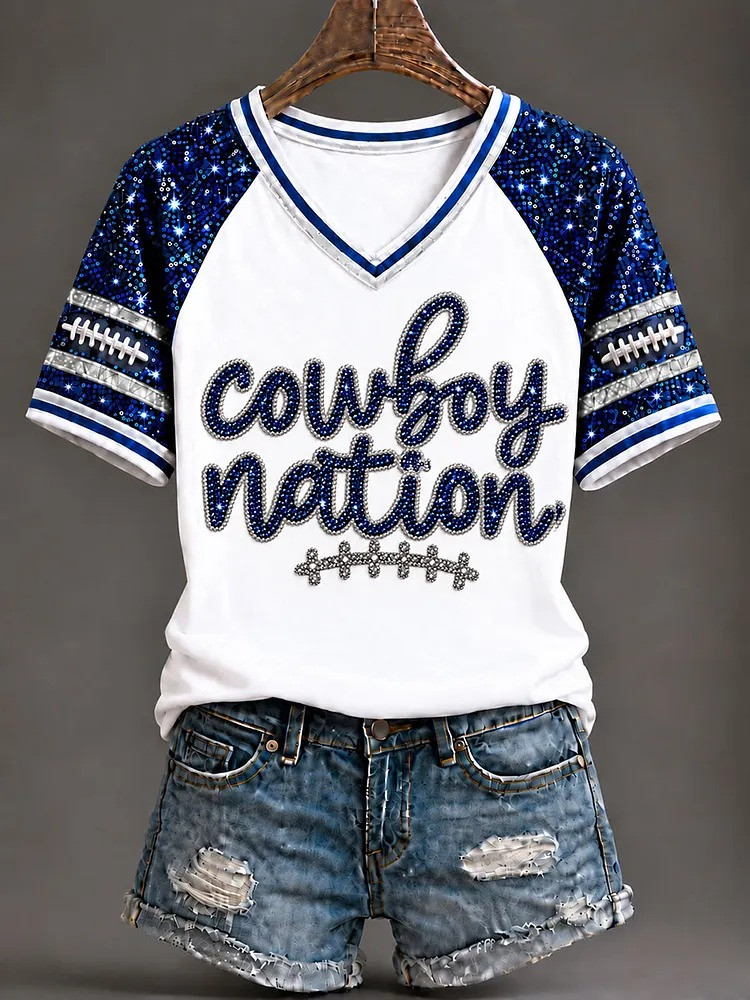 Dallas Cowboys Merch Cowboys Nation V-Neck Shirt Perfect Game Day Gift Ideas 1 - Unicasport Dallas Cowboys Merch Cowboys Nation V-Neck Shirt Perfect Game Day Gift Ideas