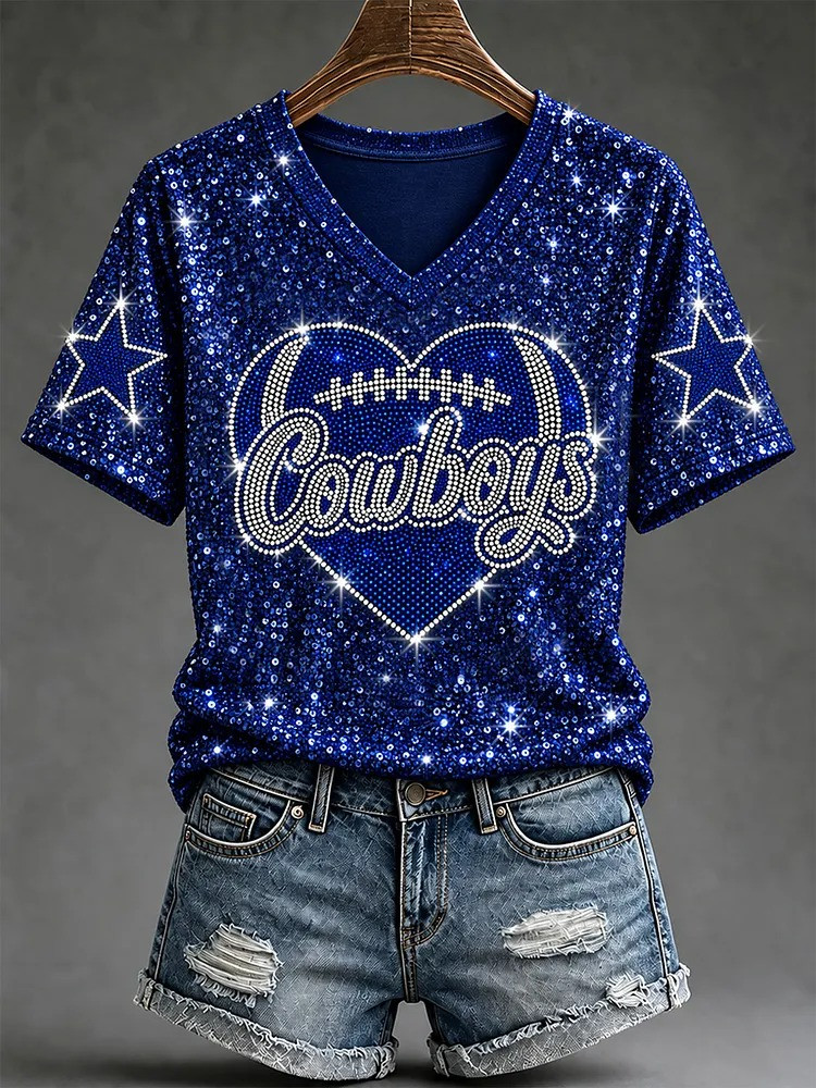 Dallas Cowboys Merch Dallas Cowboys Heart V-Neck Shirt Game Day Gift For Fans 1 - Unicasport Dallas Cowboys Merch Dallas Cowboys Heart V-Neck Shirt Game Day Gift For Fans